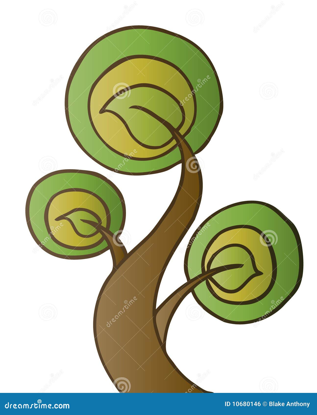 Three Leaves Tree stock vector. Illustration of outdoors 10680146