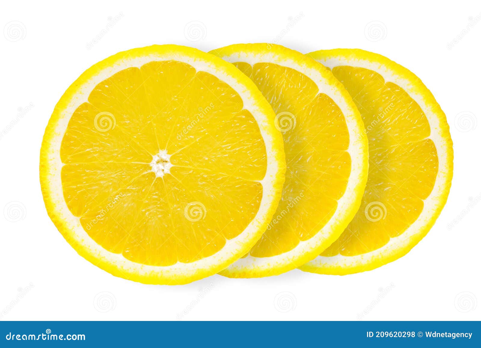 Three lemon slices stock photo. Image of refreshment - 209620298