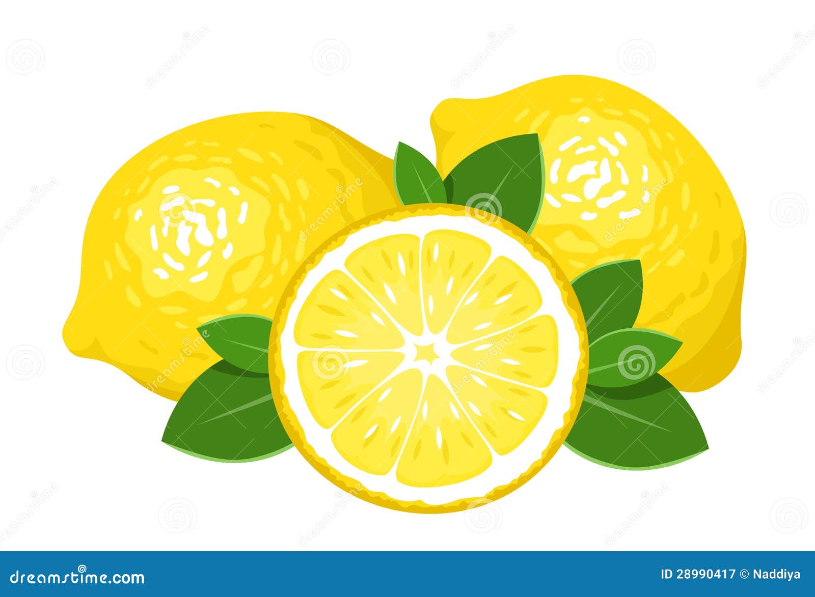 three lemons  on white.