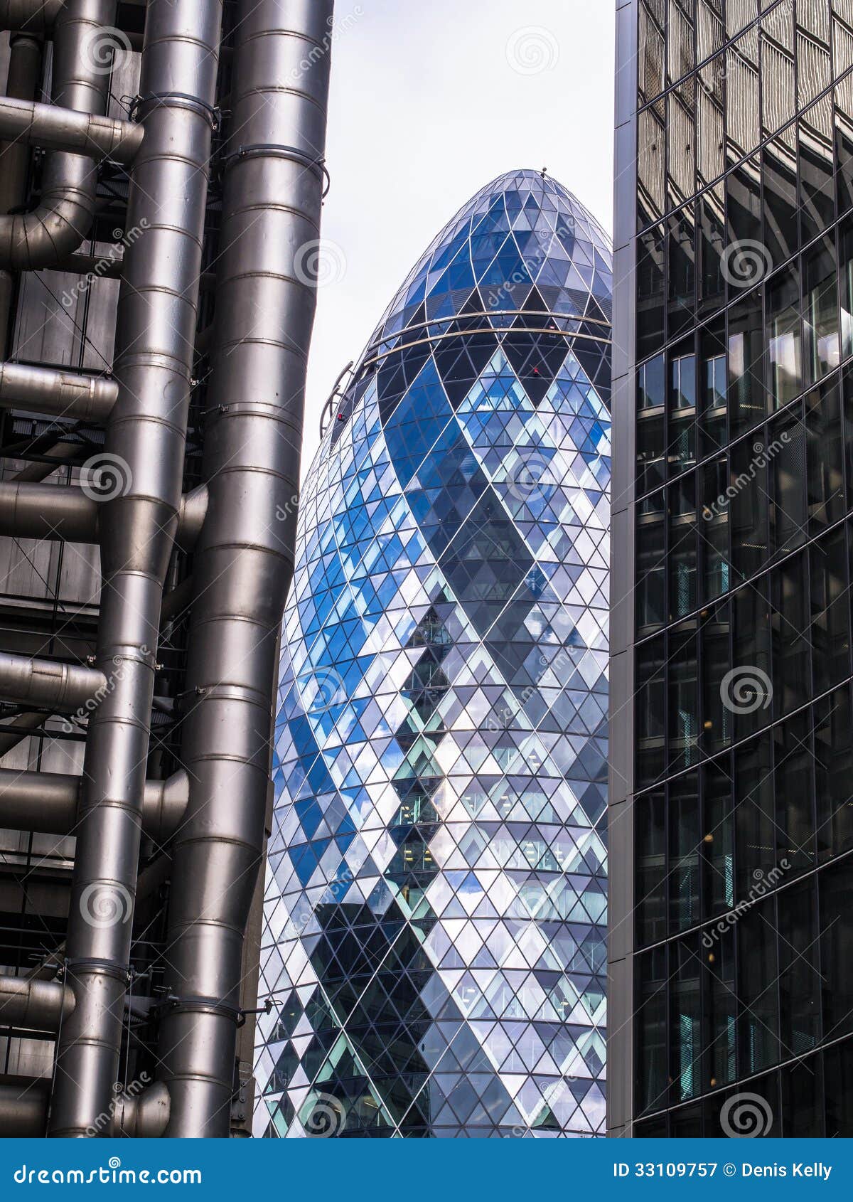 three london skyscrapers - gherkin, lloyds, willis