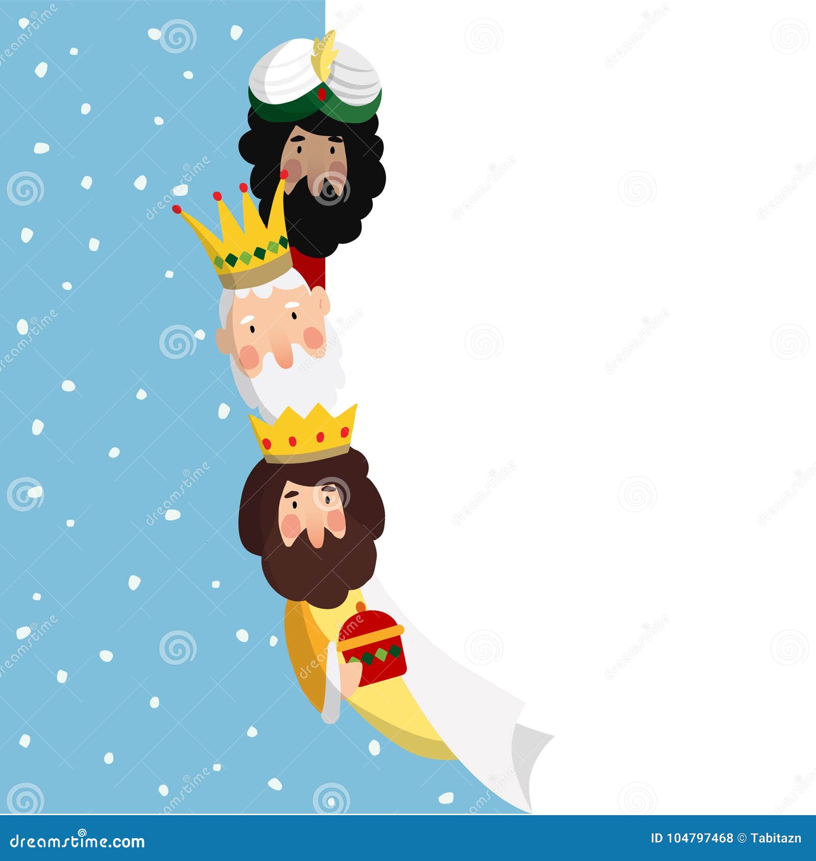 three magi. biblical kings caspar, melchior and balthazar.   background, web banner for spanish dia