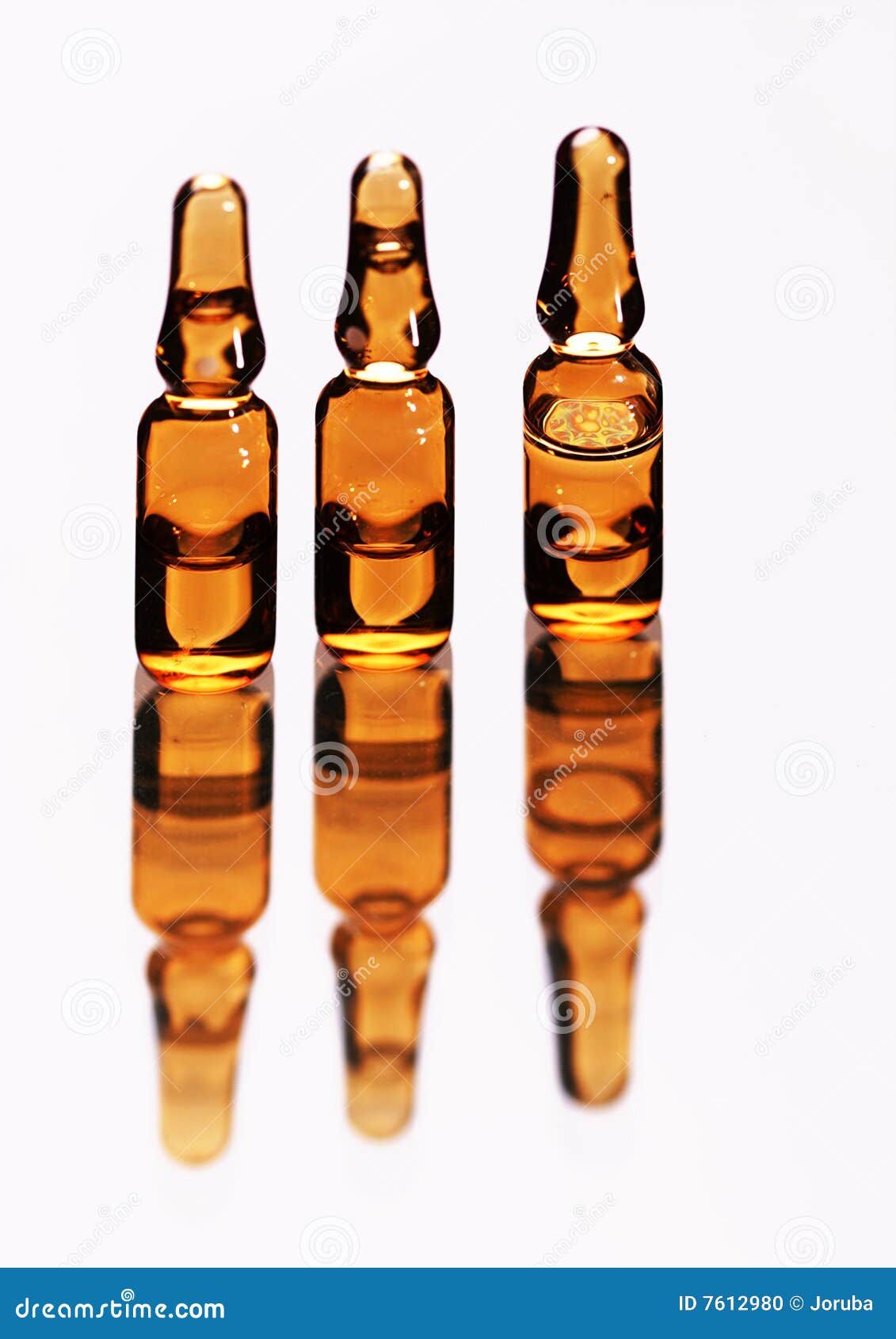 Three medical ampules stock photo. Image of studio, brown 7612980