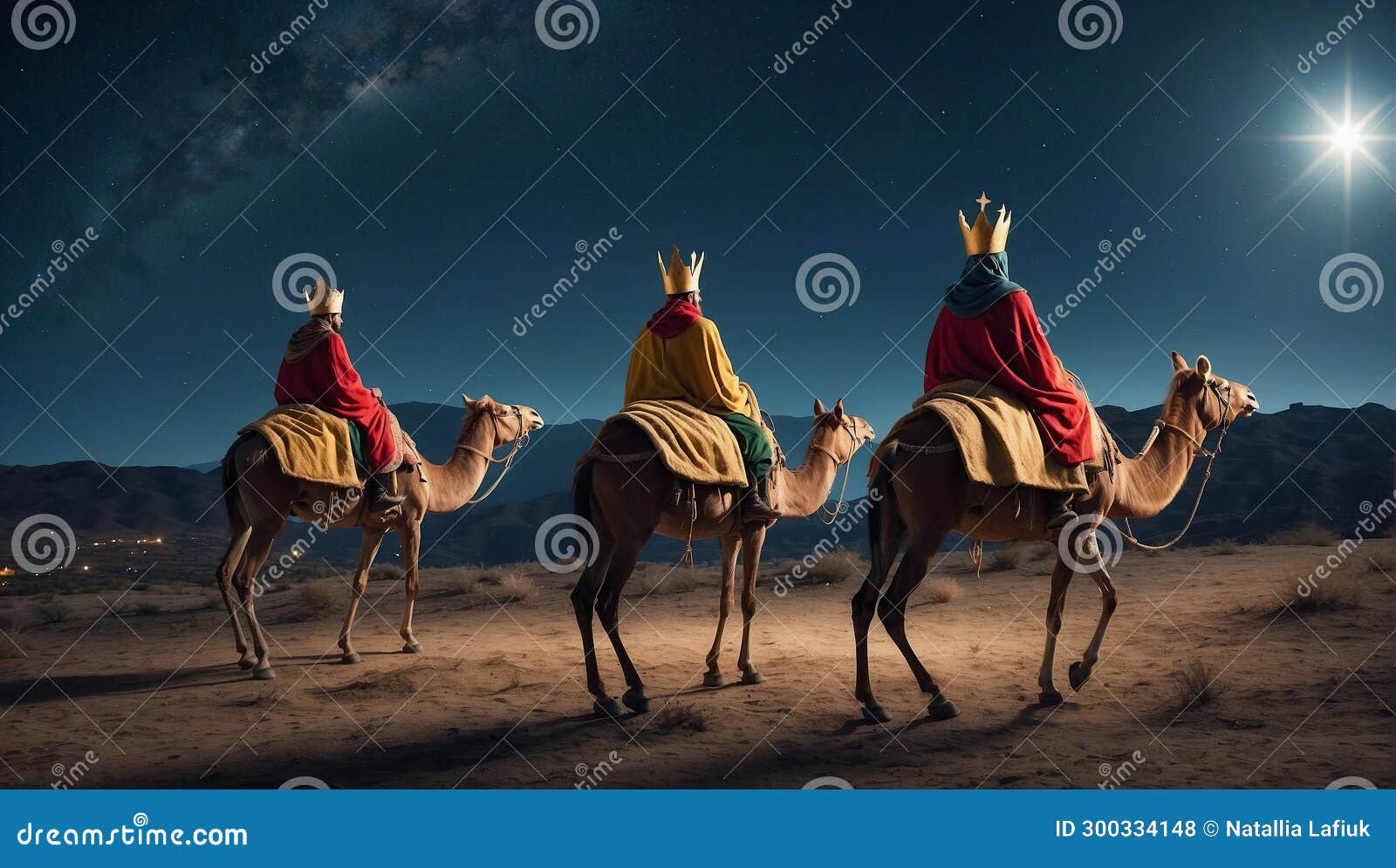 reyes magos going to bethlehem epiphany day concept