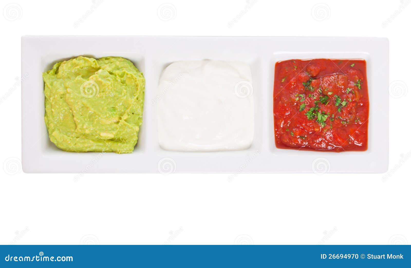 Three mexican dips stock photo. Image of dipping, cream 26694970