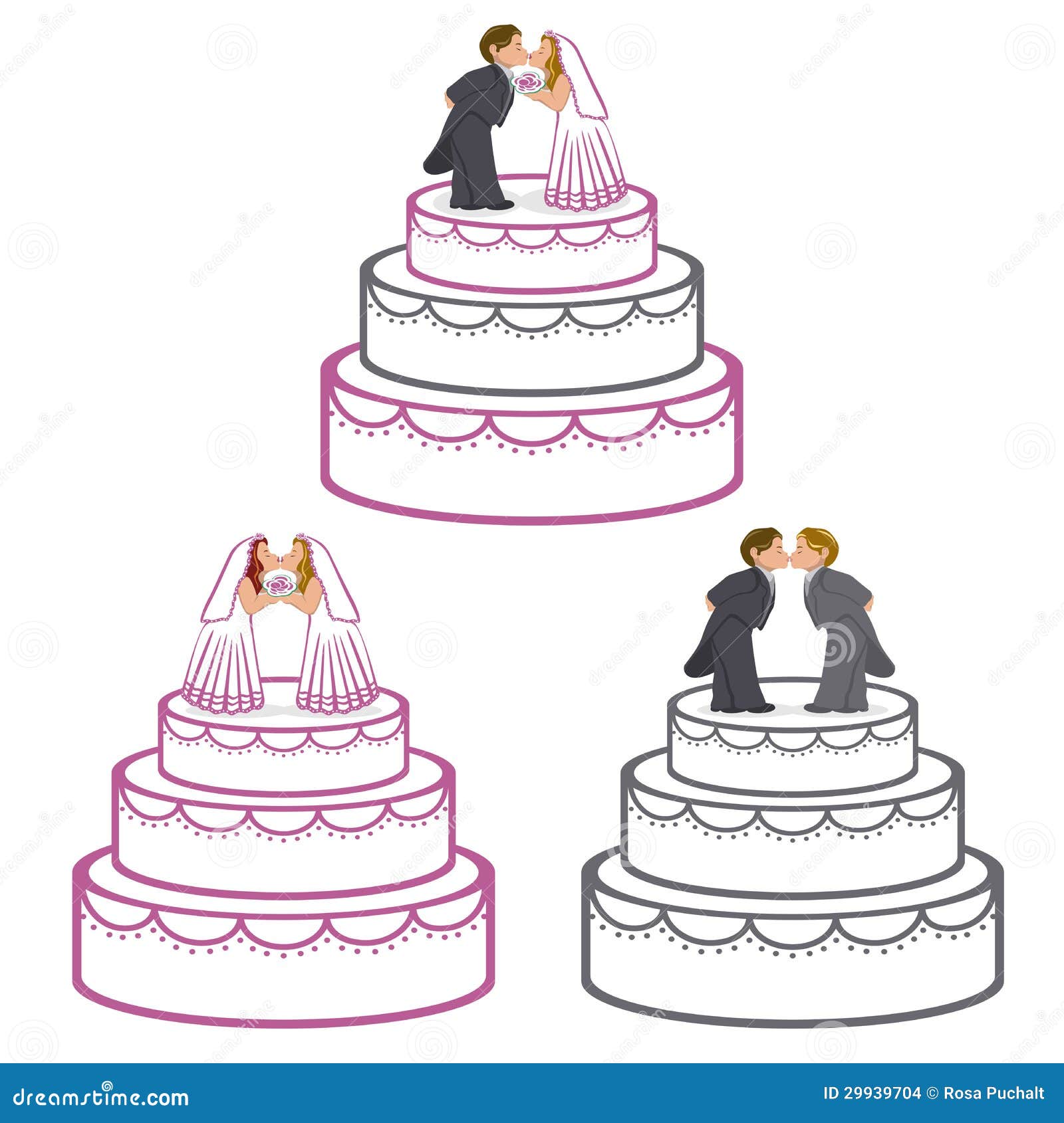  Wedding  Cakes  stock vector Illustration of homosexual 