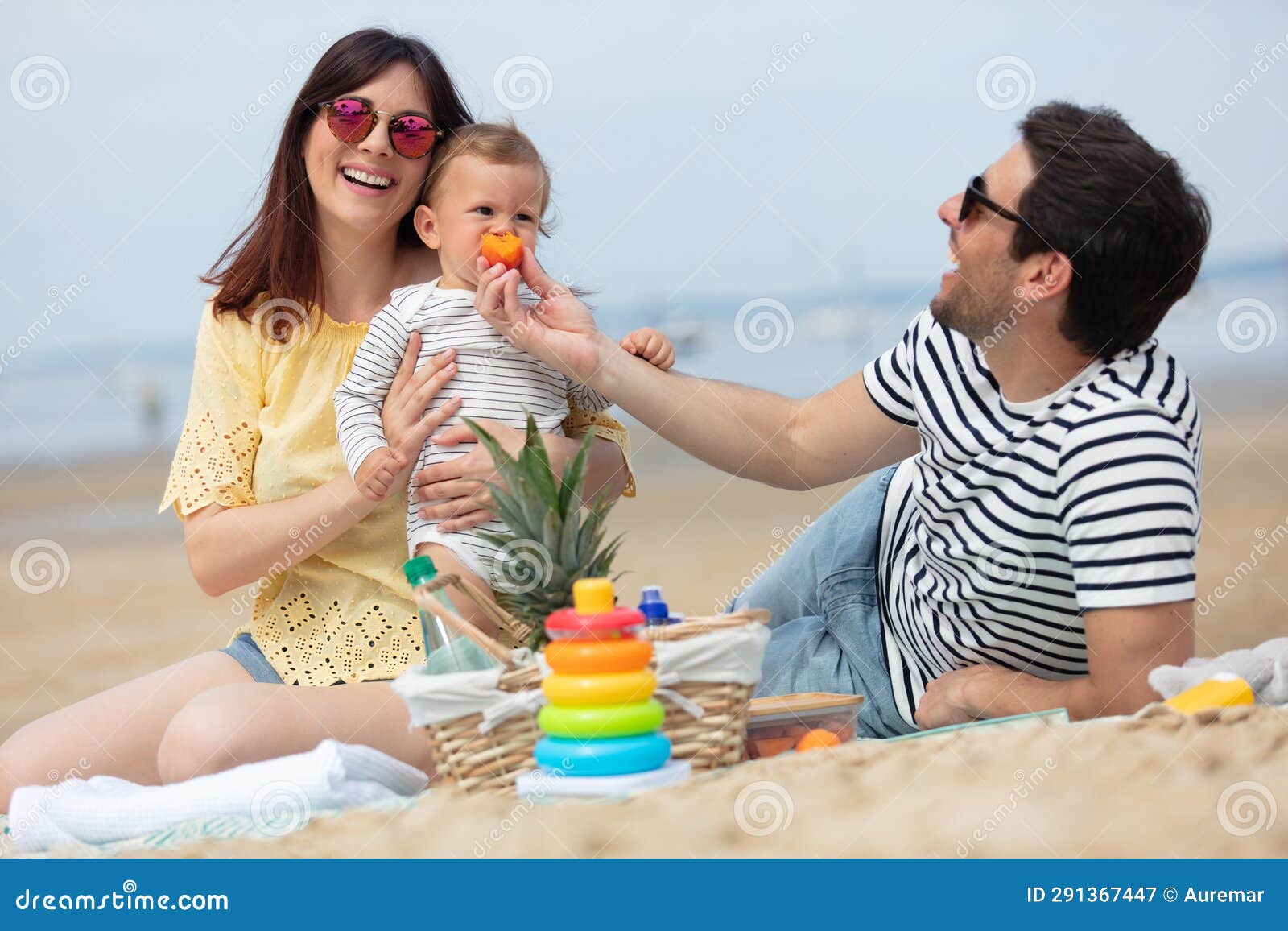 Three Months Old Baby on Beach Stock Image Image of family, funny