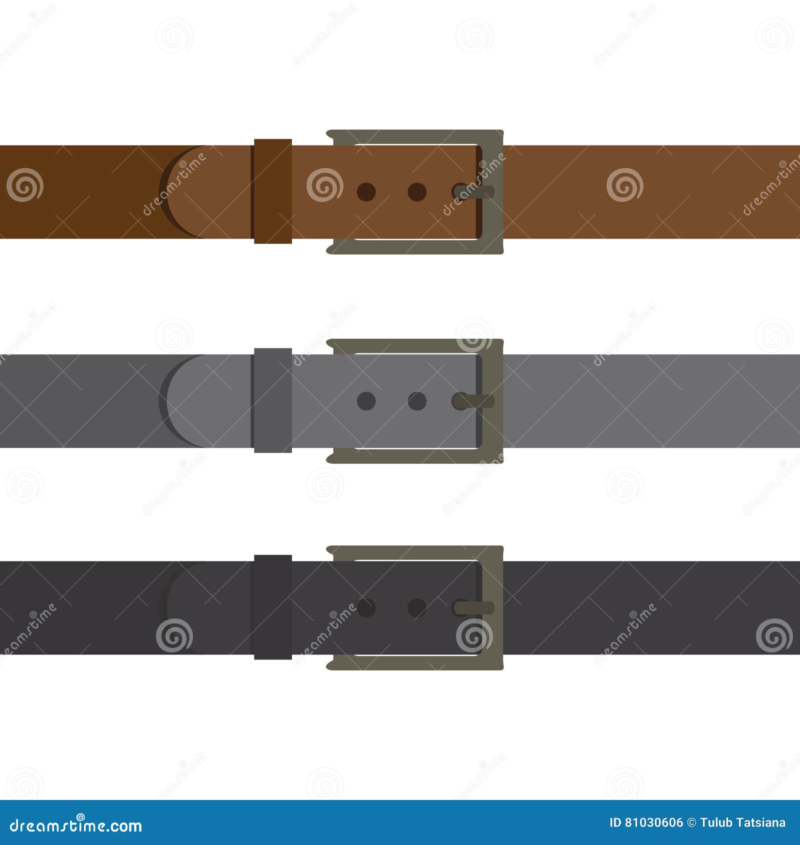 Three Multi-colored Belt Insulated on White Background. Fashionable ...