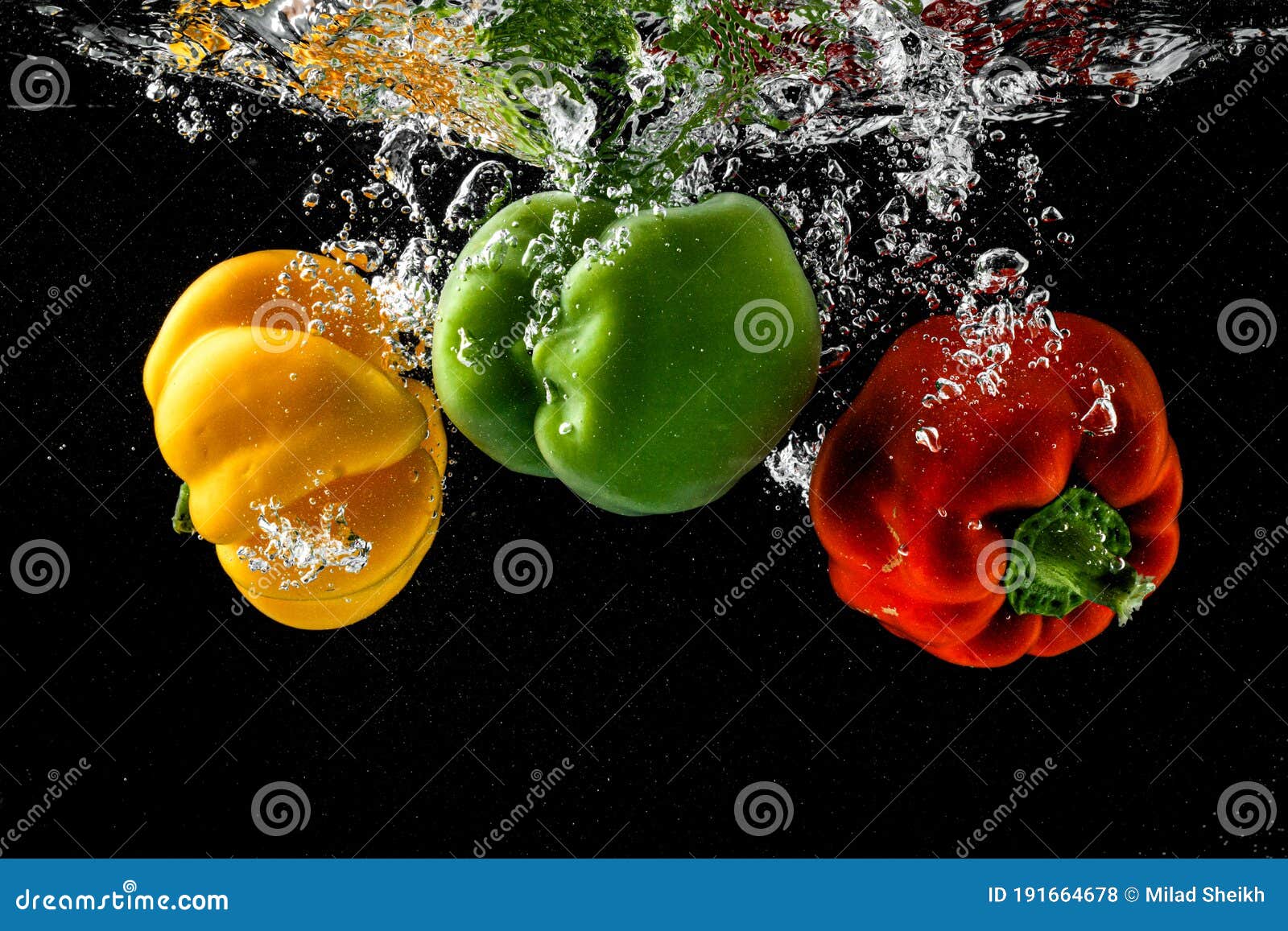 Three Multicolored Paprikas Stock Photo Image of produce, fruit