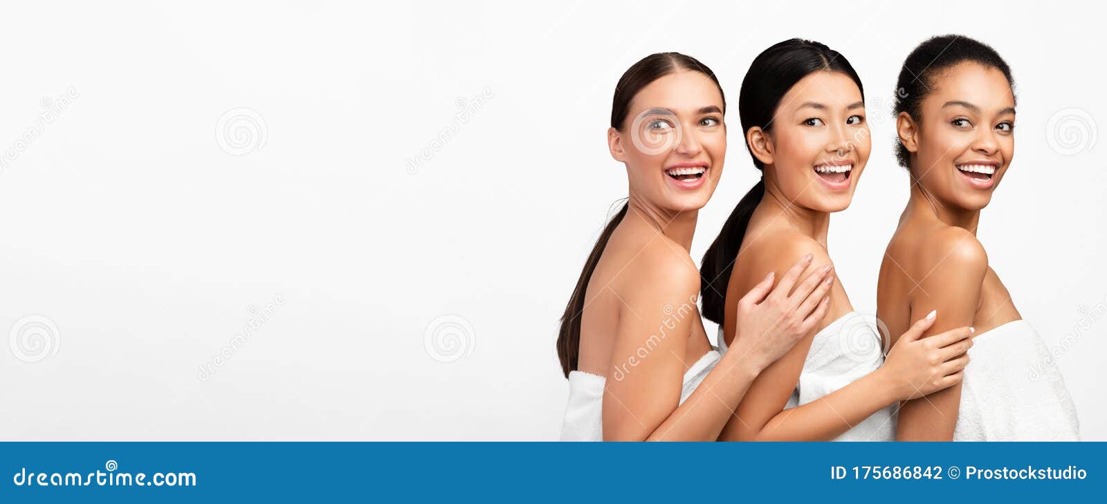 Body Acceptance Concept. Three Multiracial Ladies With Different Beauty  Posing In Underwear Stock Photo by Prostock-studio