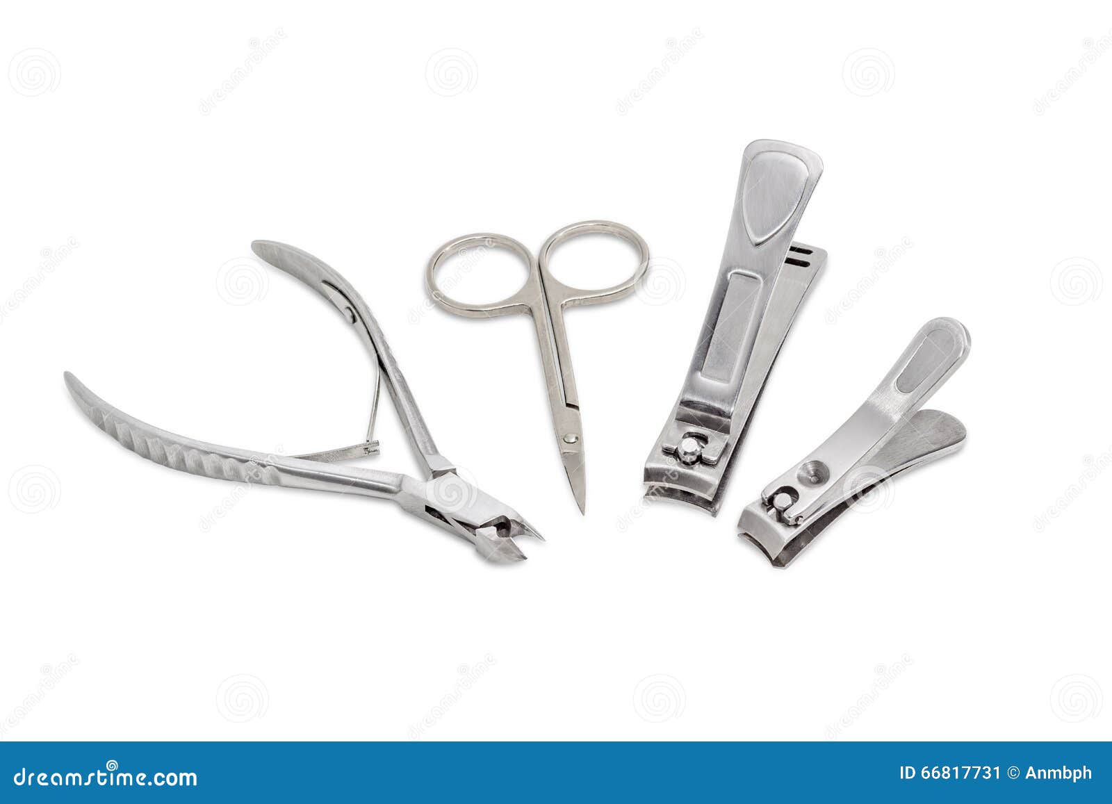 Three Nail Clippers Different Types and Sizes and Nail Scissors Stock ...