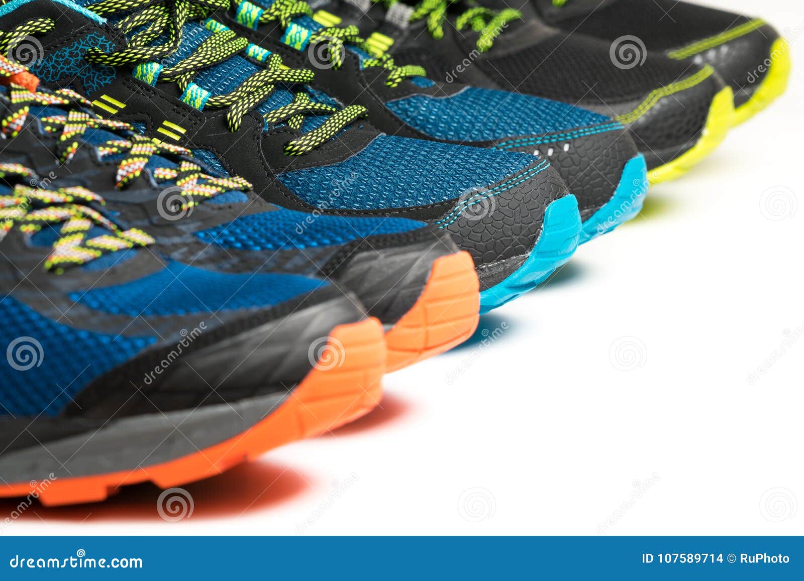 colourful running shoes