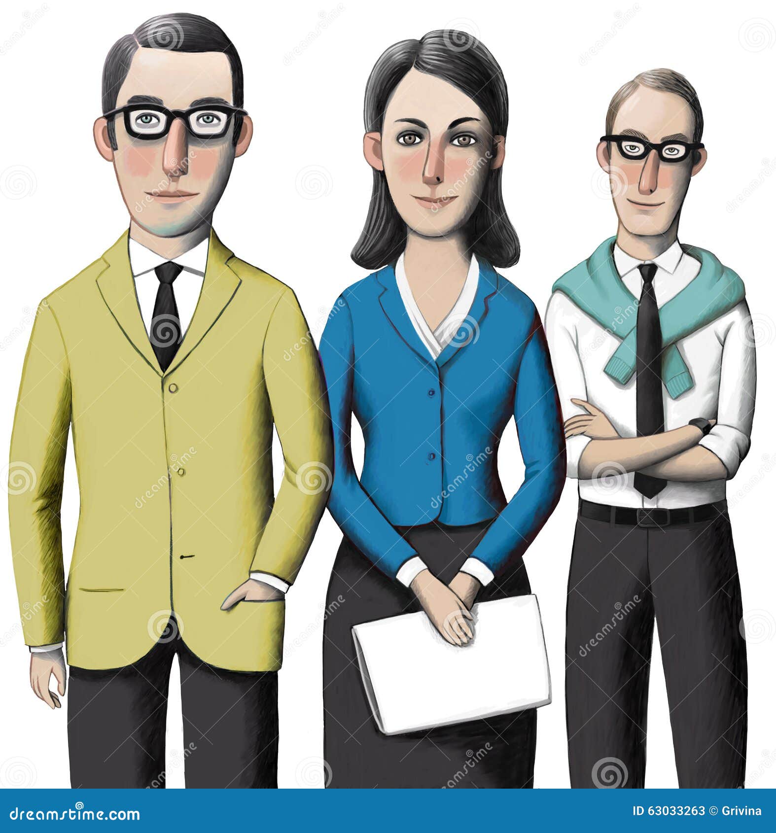 Three office employees stock illustration. Illustration of speaking