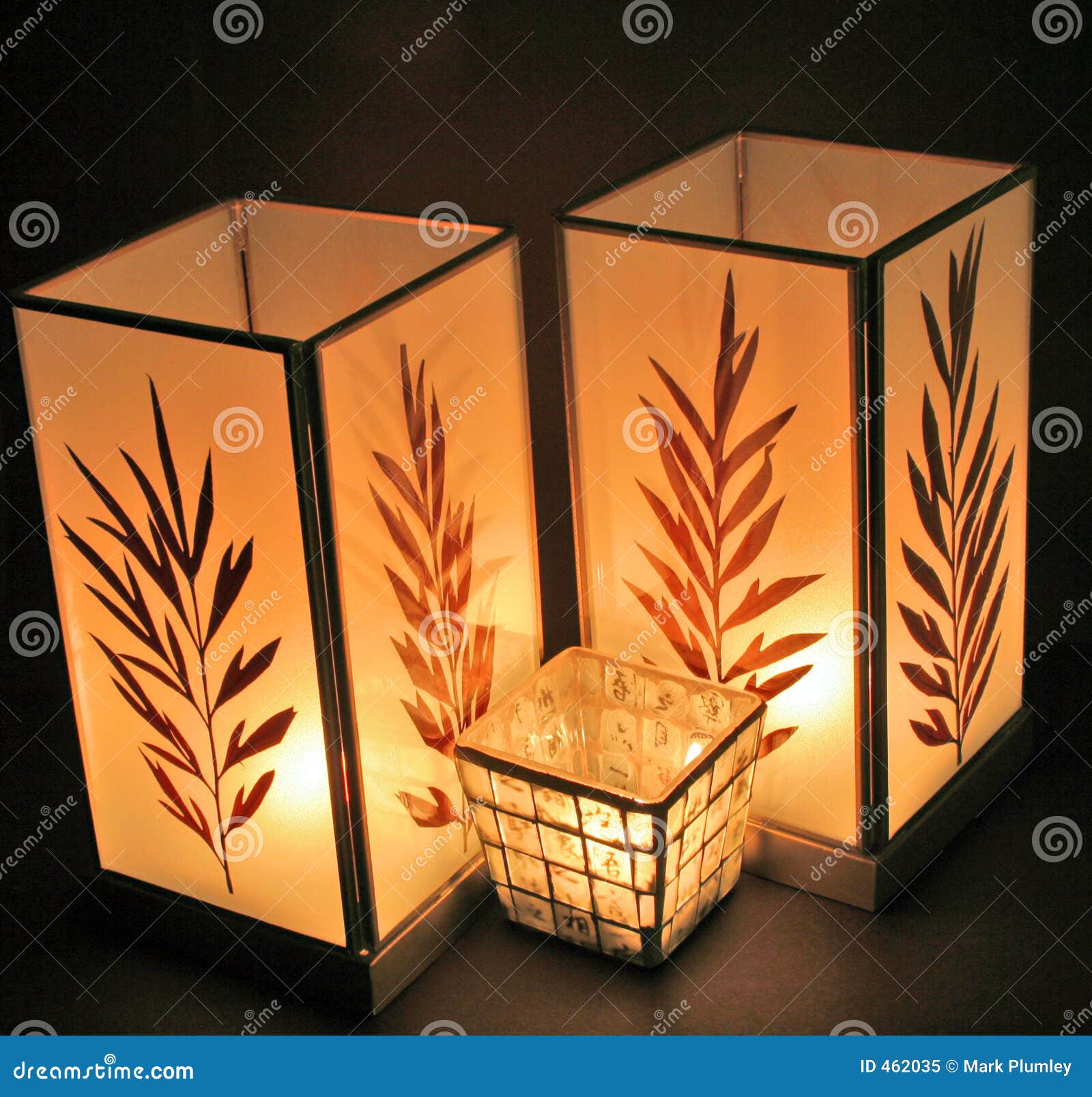 Three Oriental Candles stock image. Image of ambience, light 462035
