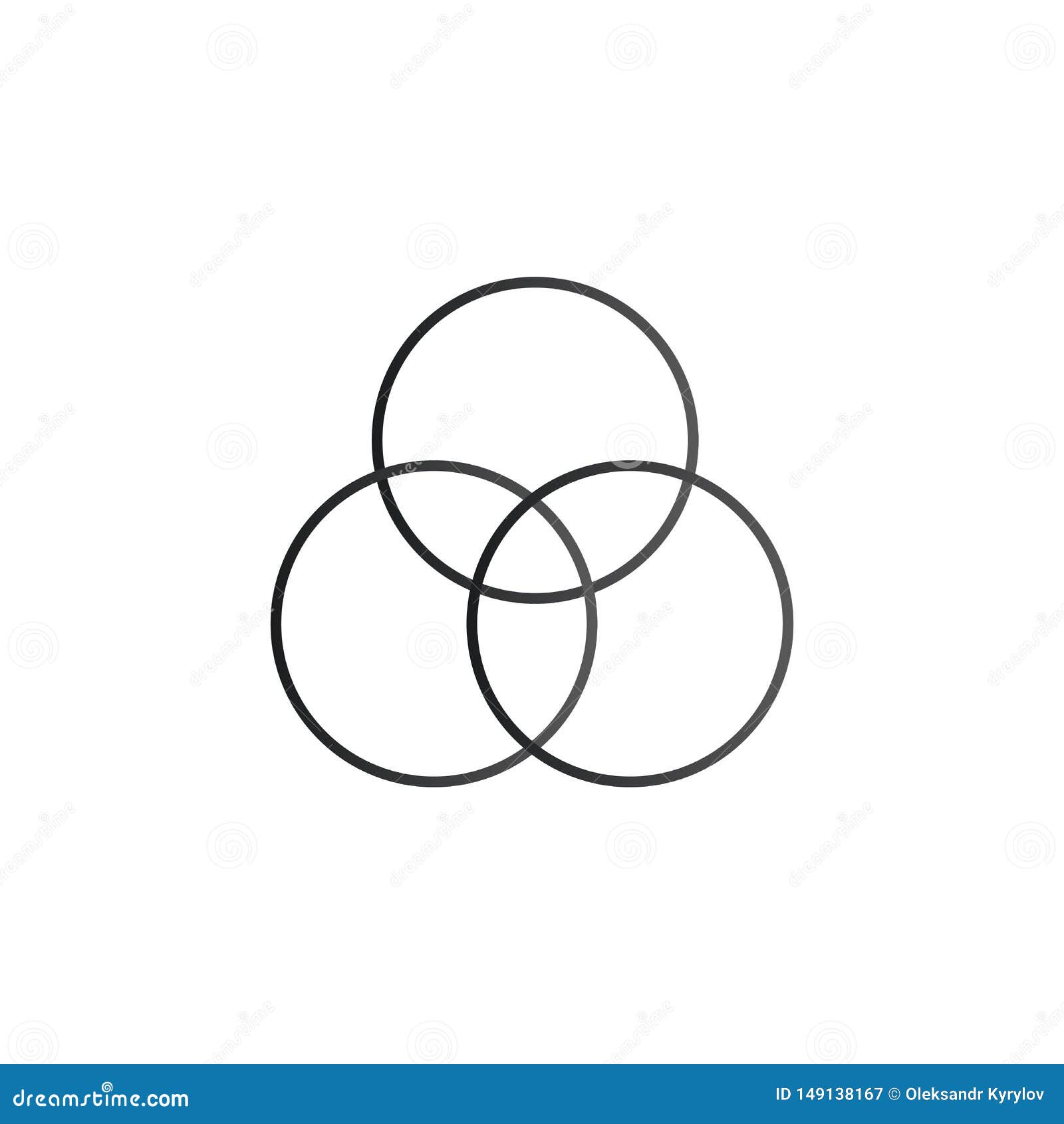 Three Overlapping Circles Infographic. Venn Diagram Concept. Vector ...