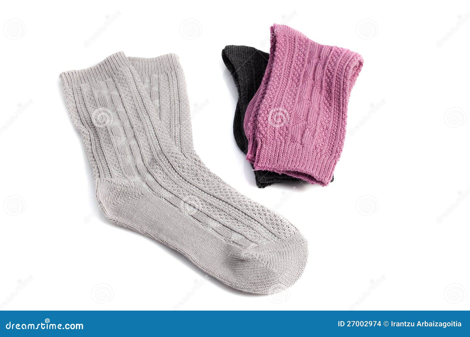 Three Pairs of Socks of Different Colors Stock Photo - Image of sock ...