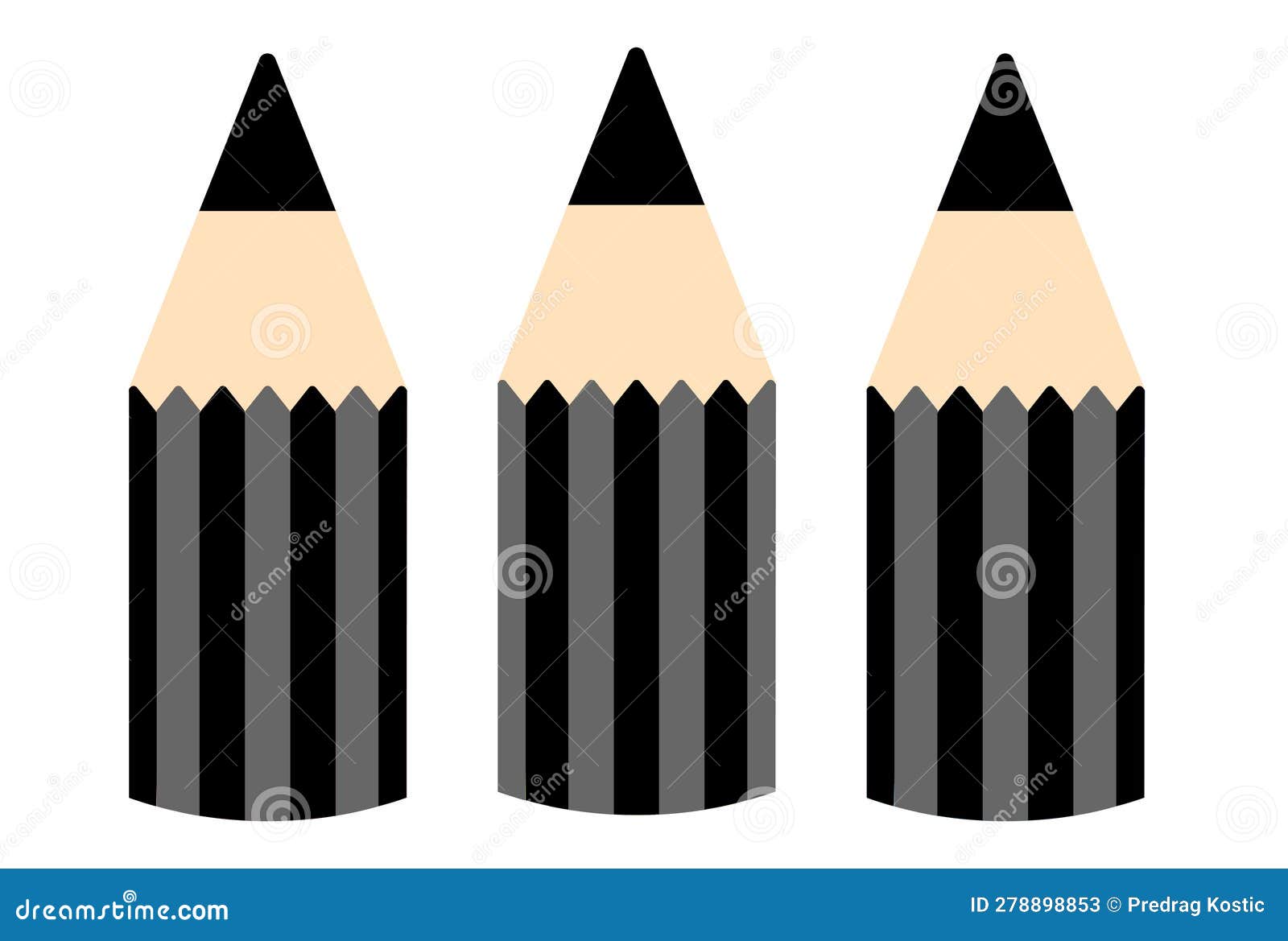 Three pencils illustration stock illustration. Illustration of cartoon