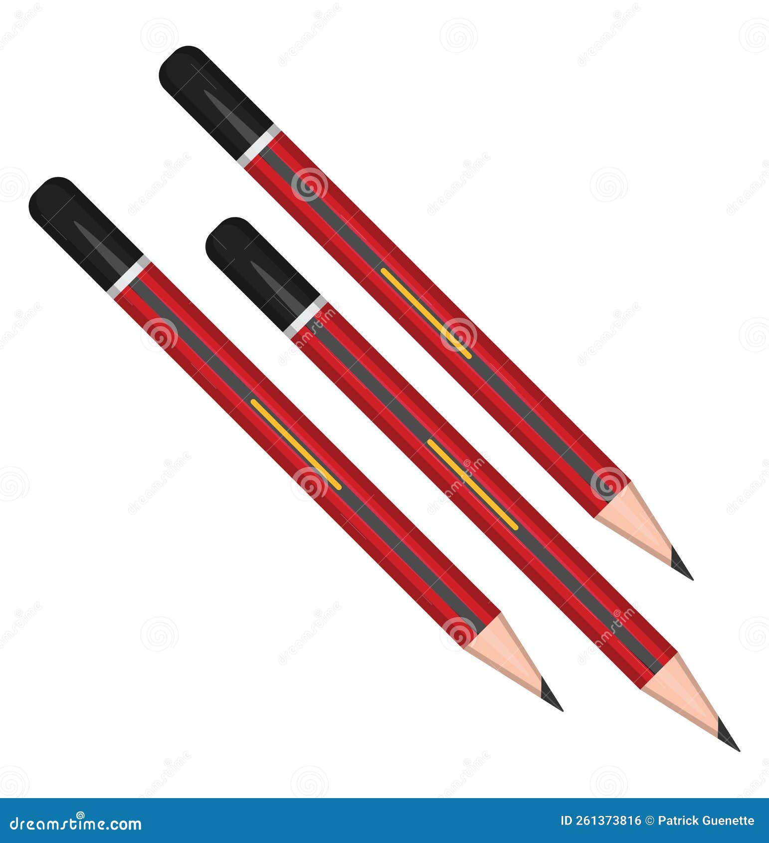 Three pencils, icon stock vector. Illustration of pencil 261373816