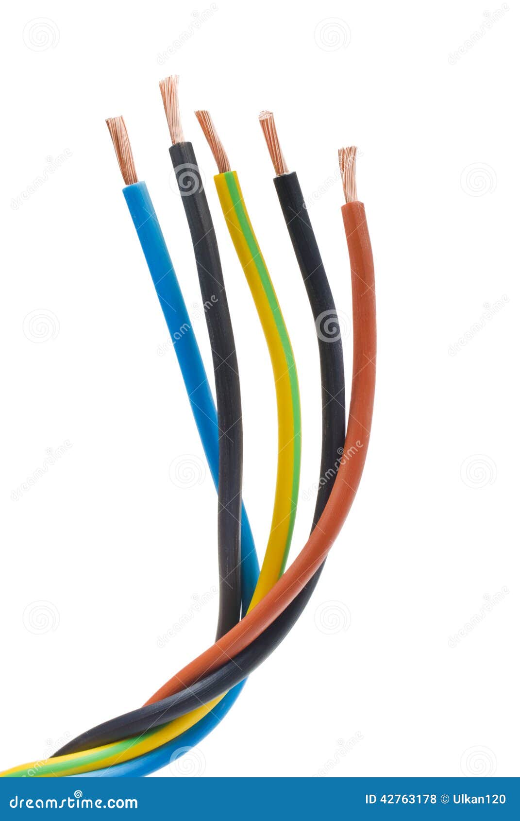 Threephase electric cable stock photo. Image of brown 42763178