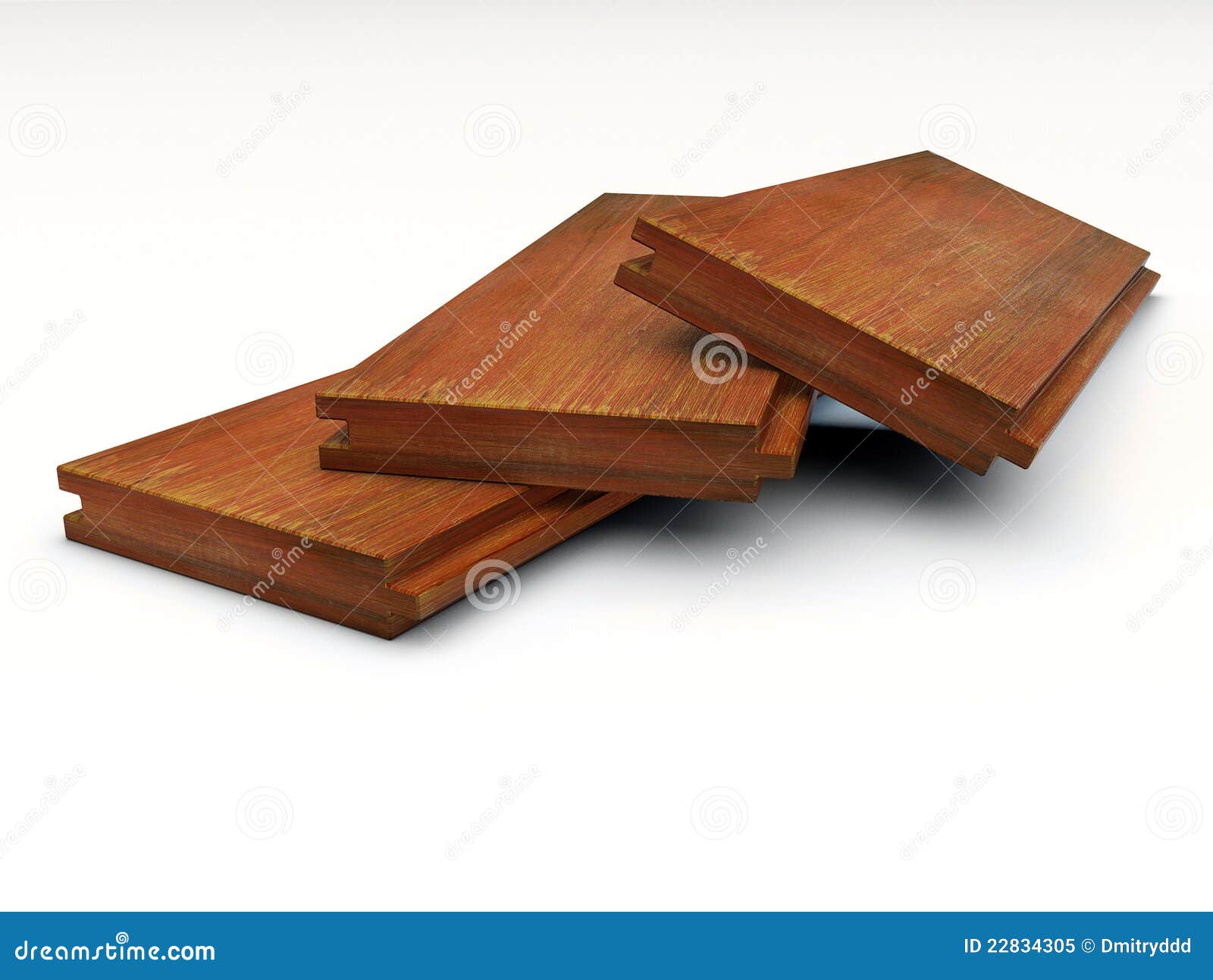 Three Pieces of Grooved Wooden Boards Stock Illustration Illustration