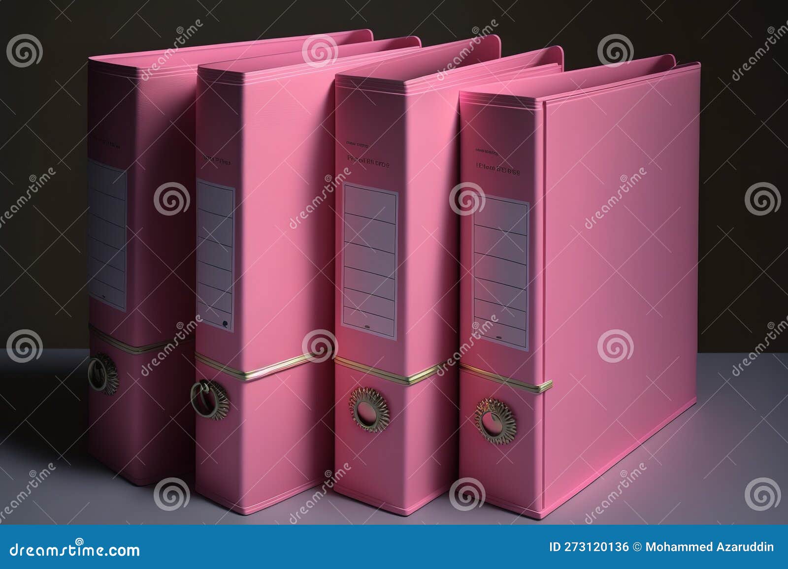 Three pink office folders stock illustration. Illustration of ...