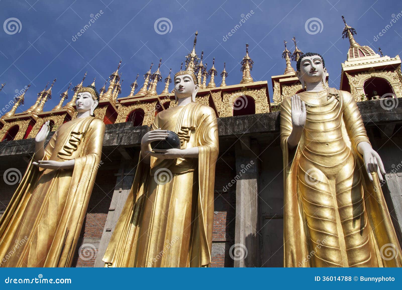 Three Positions of Buddha Statues Stock Photo Image of statue