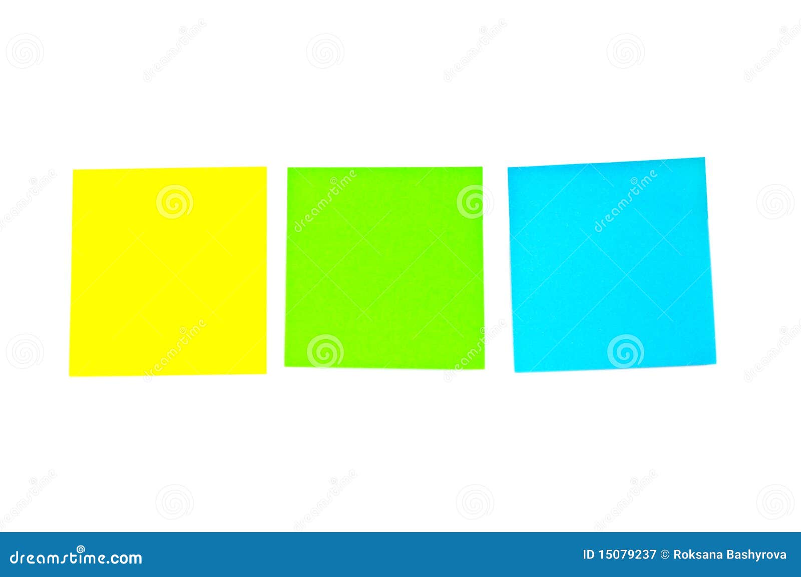 Three postits stock image. Image of isolated, communication 15079237