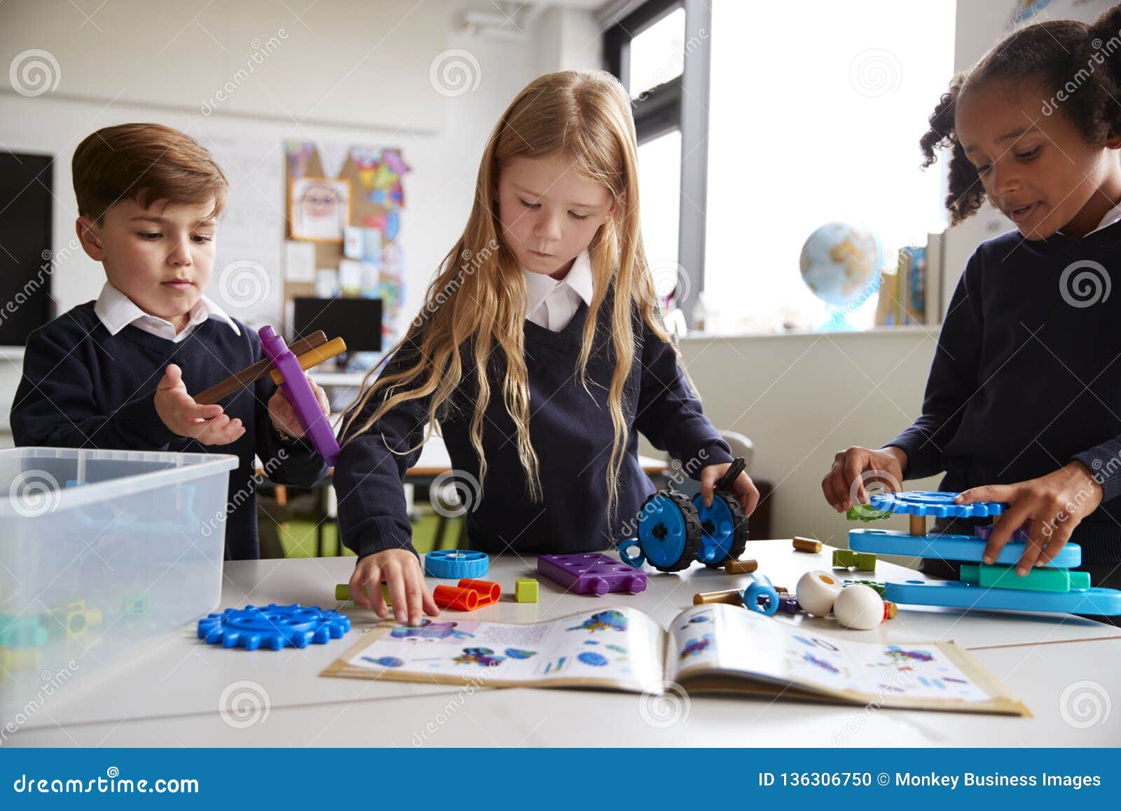 School Children Working Together