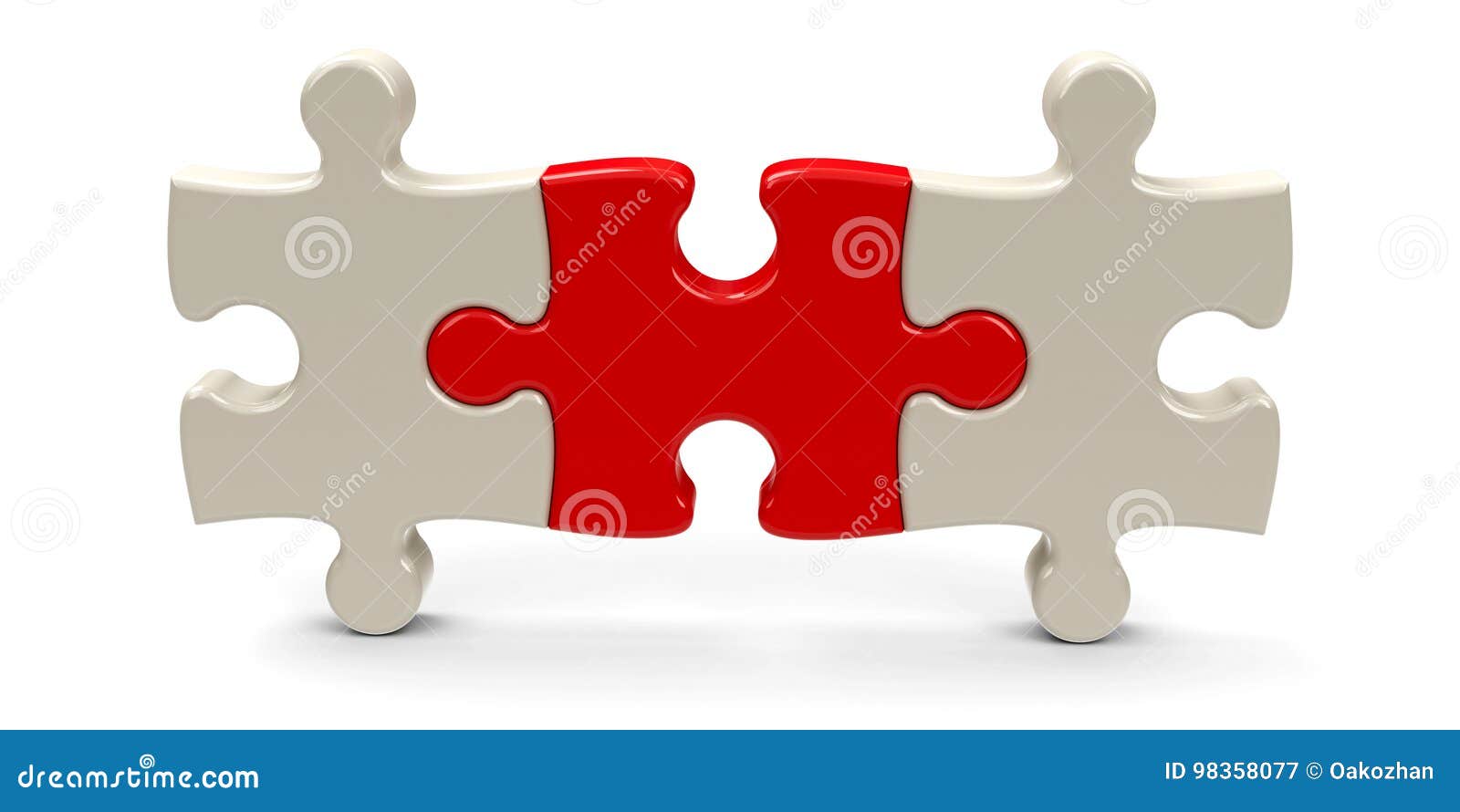 Three puzzle pieces 3 stock illustration. Illustration of leadership