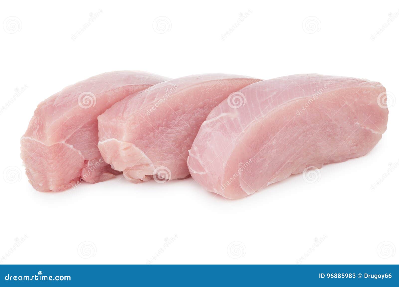 Three Raw Cutlets from Turkey Meat Isolated on White Stock Image Image of turkey, closeup