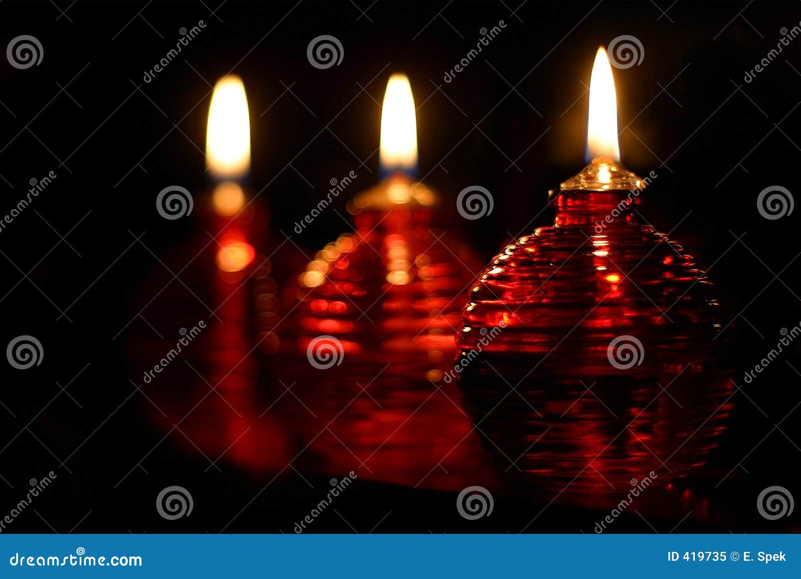 Three Red Oil Lamps Picture. Image 419735