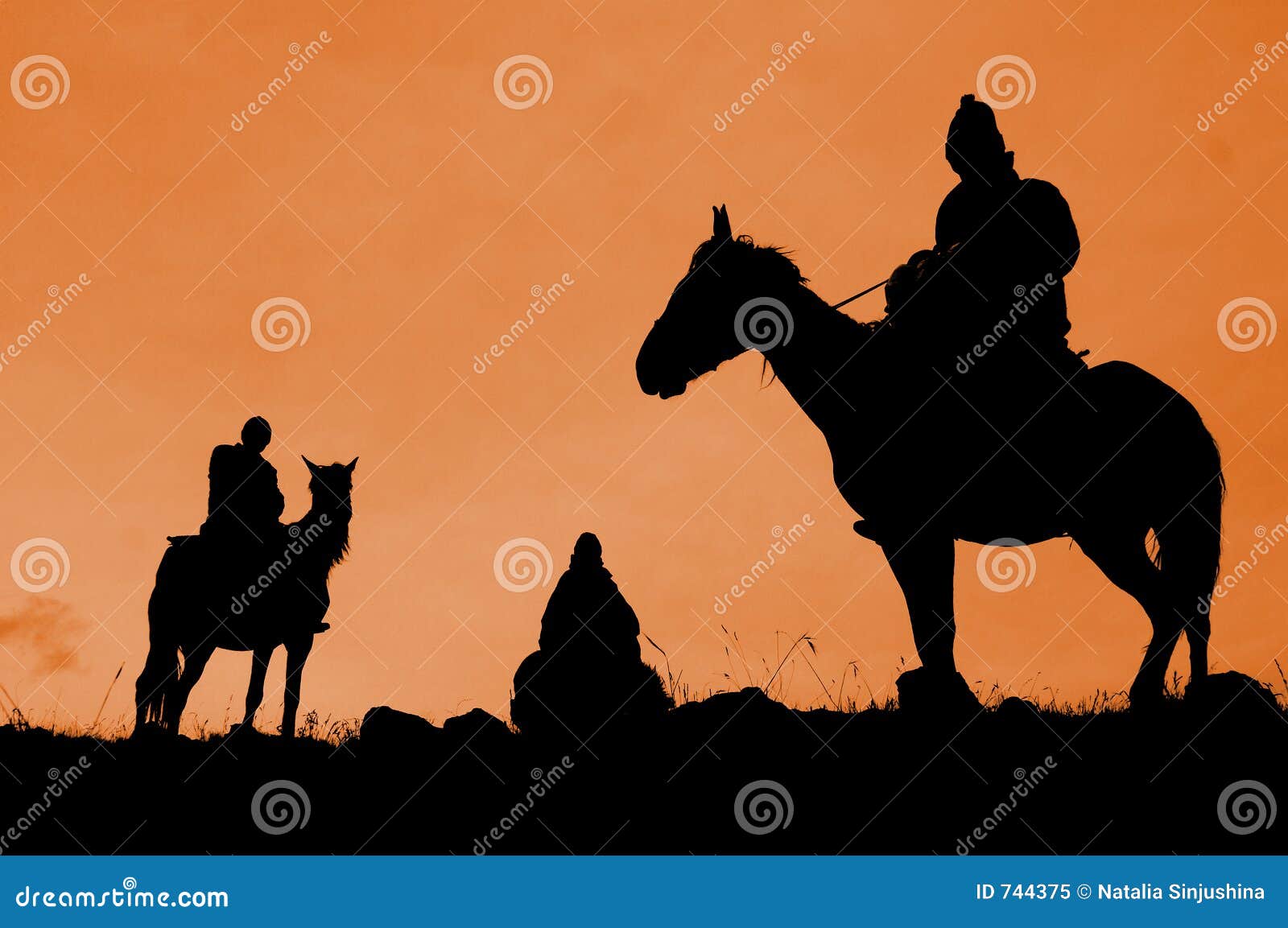 three riders, kyrgyzstan