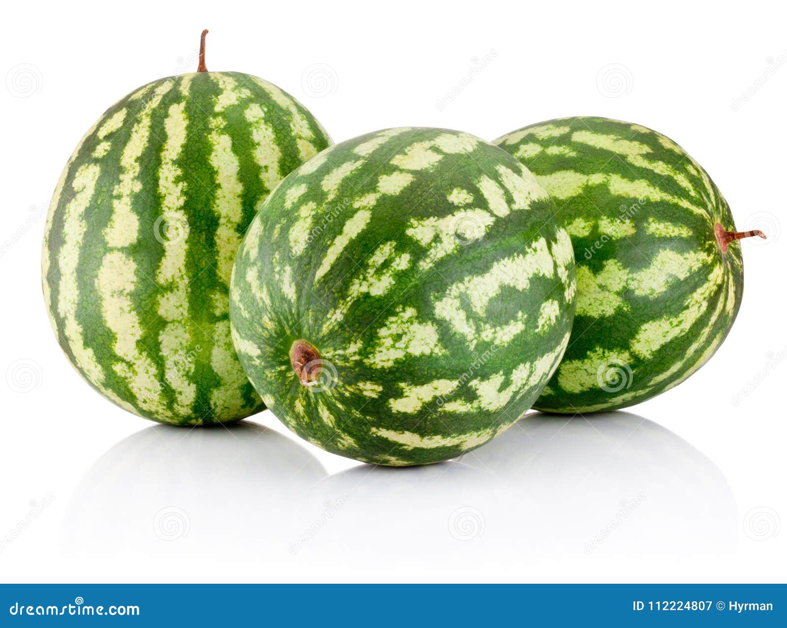 Three Ripe Watermelons Berry Isolated on White Background Stock Image Image of fruit, cuisine