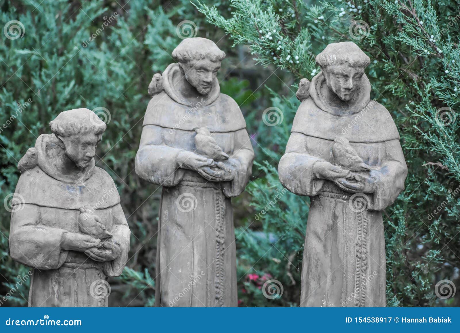 Three Saint Francis Of Assisi Statues Stock Image Image Of Saint