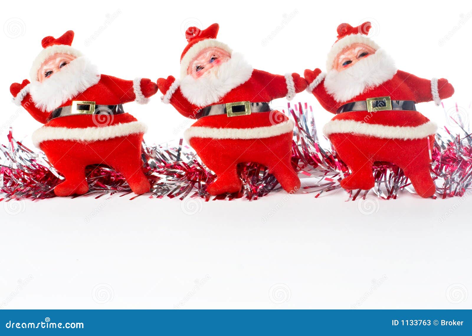 Three Santa Claus stock image. Image of jolly, background - 1133763