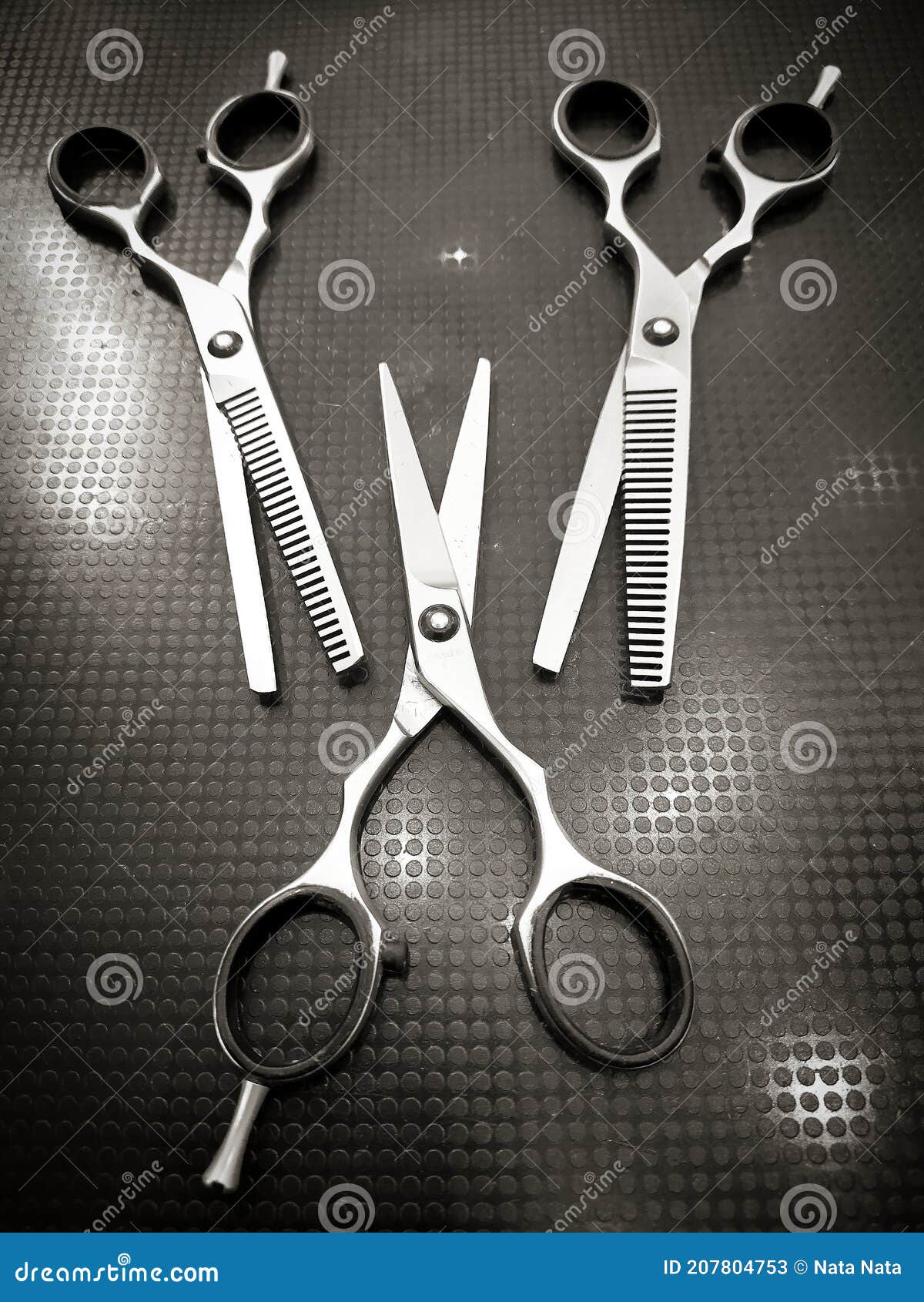 Three Scissors for Cutting Hair Stock Image Image of cartoon, hand