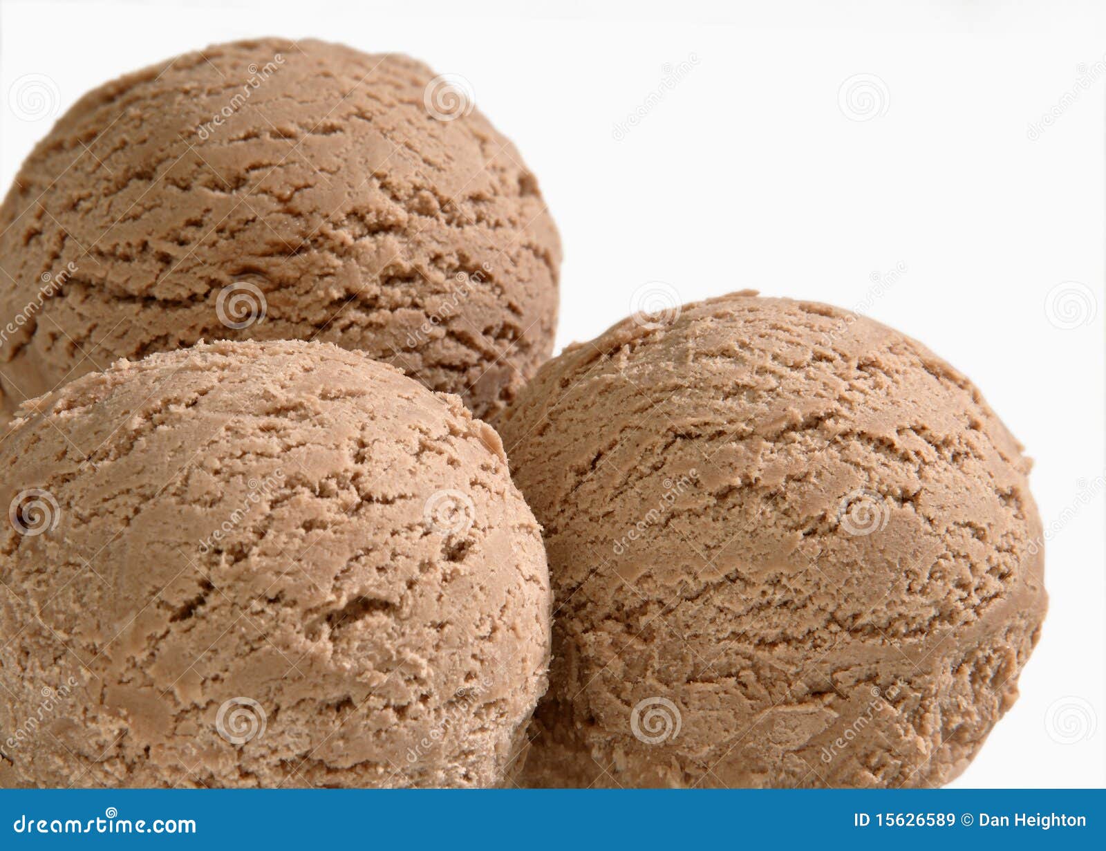 Three Scoops Of Chocolate Ice Cream Stock Image Image of chocolate