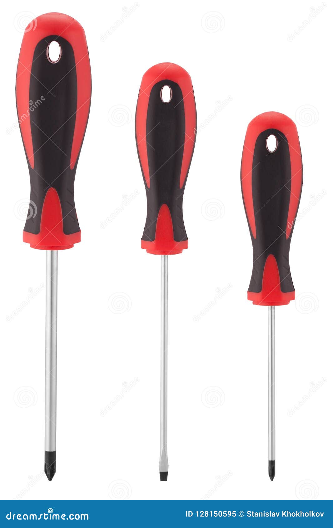 Three Screwdriver Isolated on White Stock Image Image of three, board