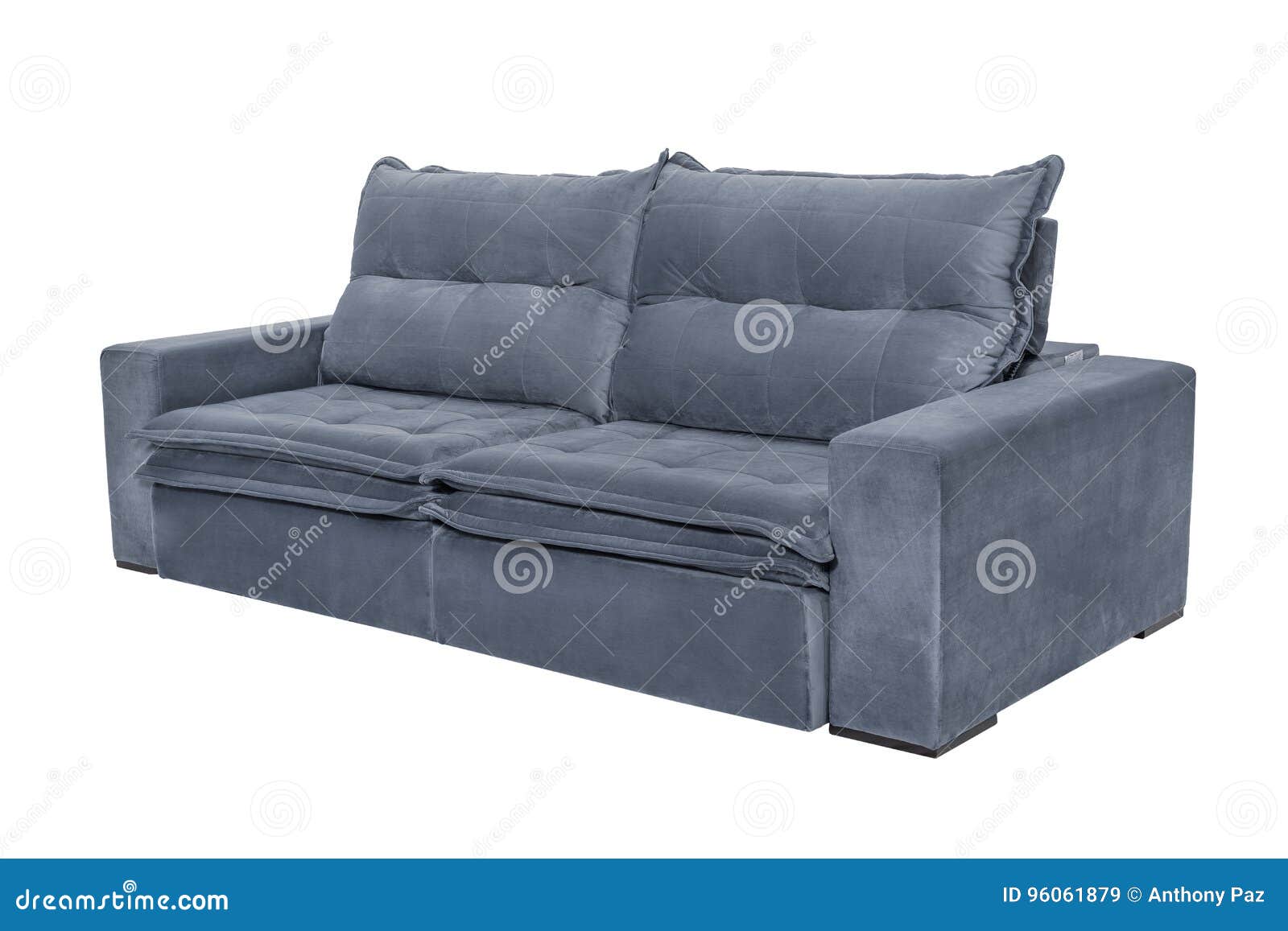 Three seats cozy grey blue stock image. Image of household 96061879