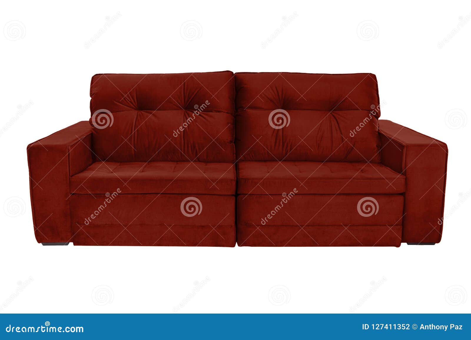 Three Seats Cozy Sofa Isolated on White Stock Photo Image of cushion