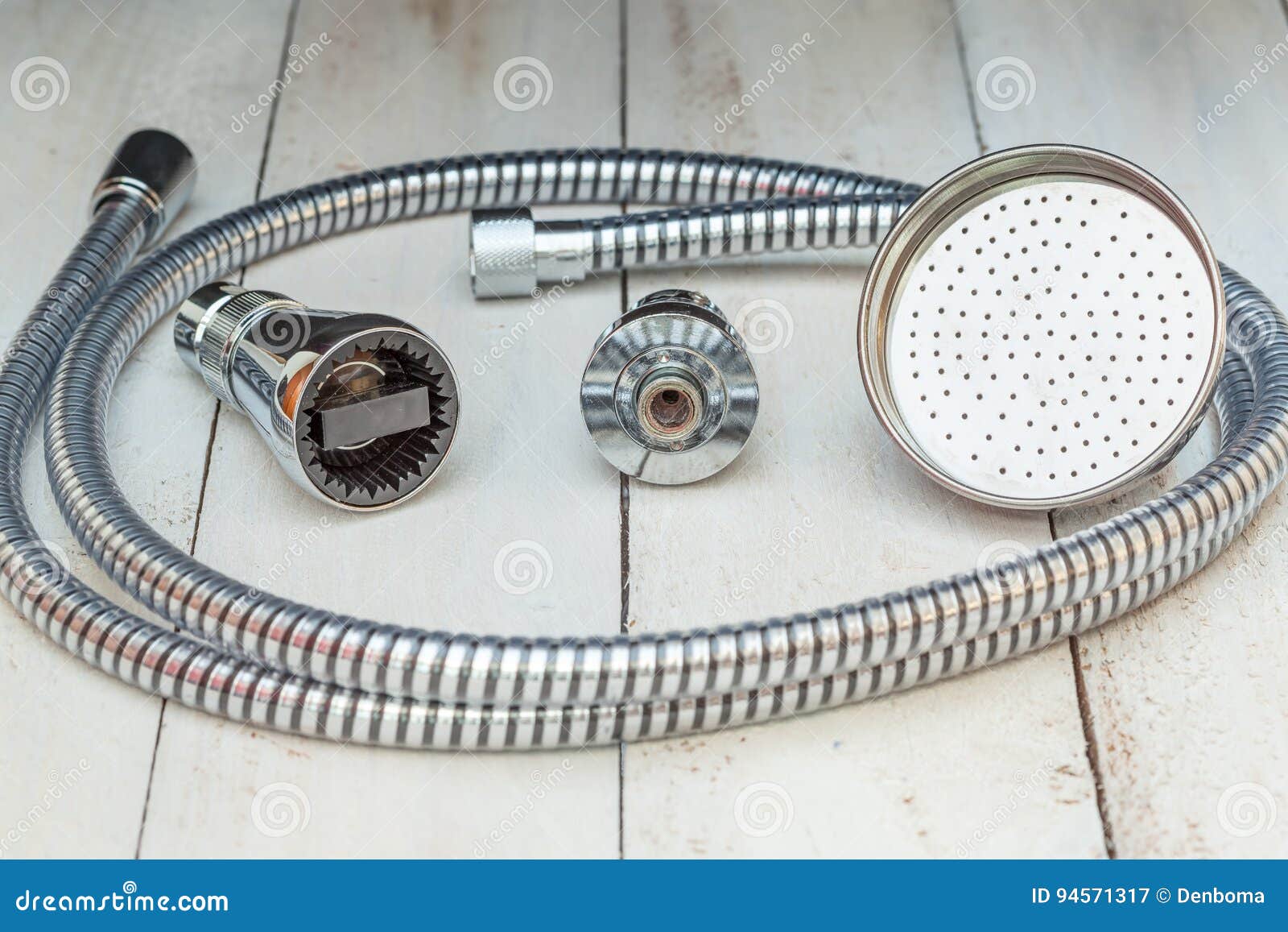Three Shower sprinklers stock image. Image of bowel, cold 94571317