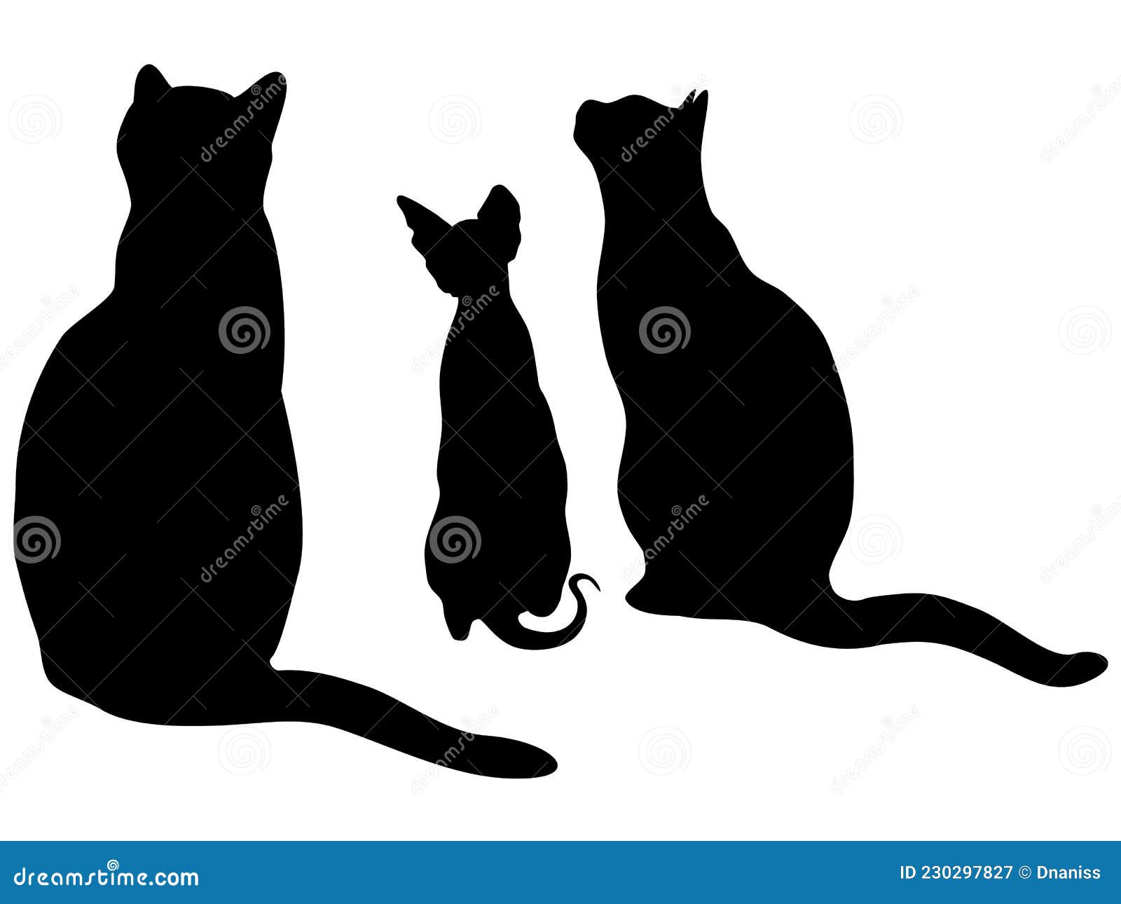 Vector icon black cat sitting. Silhouette of a cat isolated on a