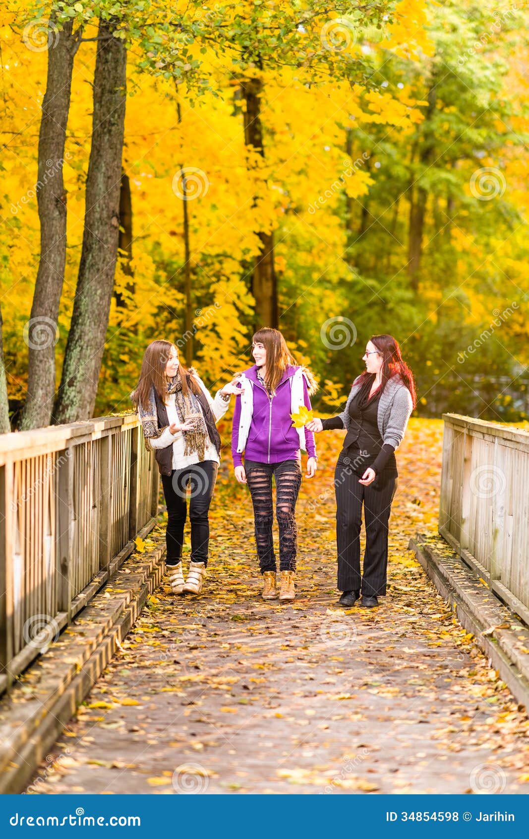 Three sisters stock photo. Image of autumn, funny, color - 34854598