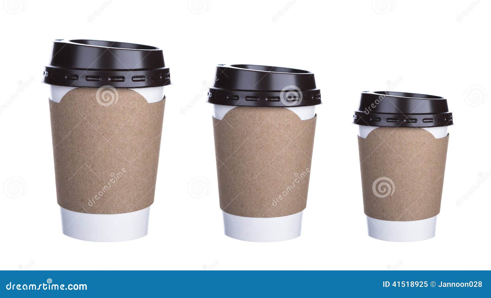 Three Size of Paper Cup of Coffee Isolated Stock Image Image of