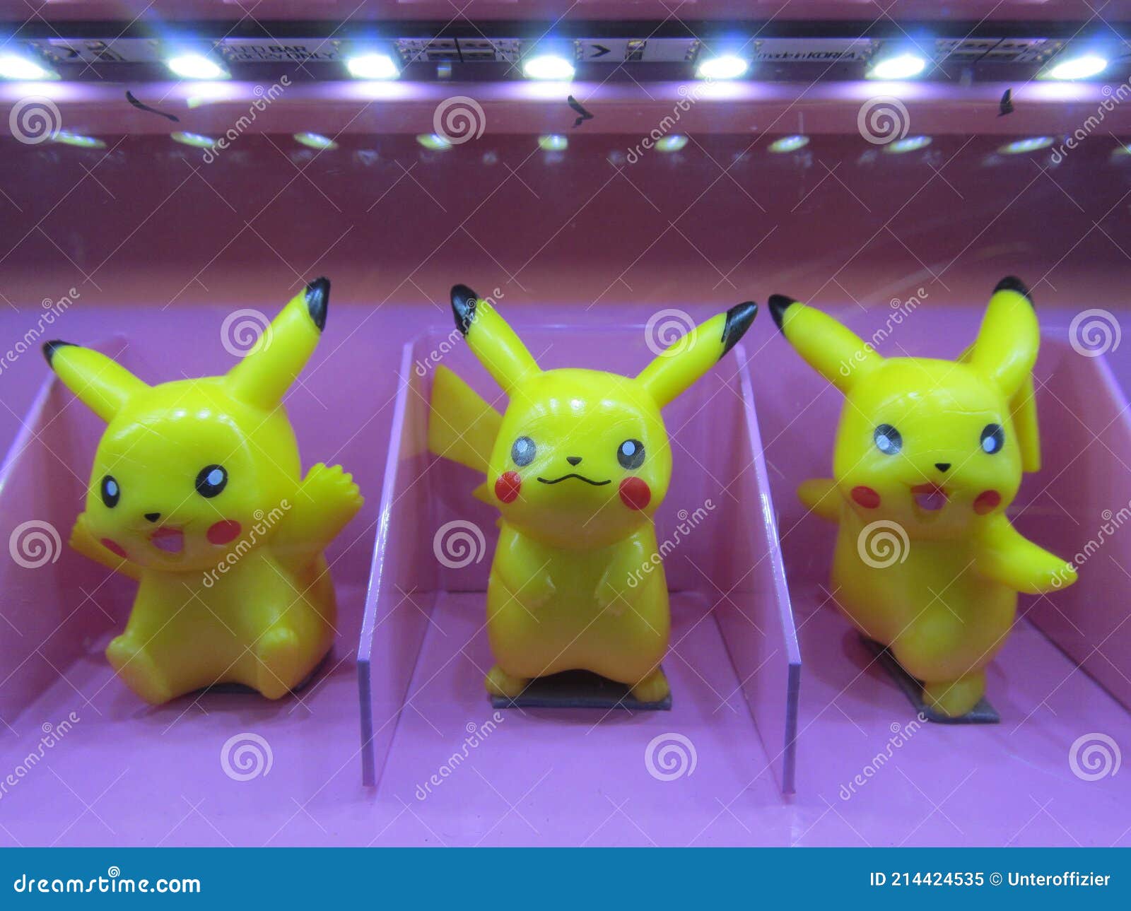 Three Small Toy of the Japanese Anime Character Pikachu on Display  Editorial Image  Image of major ears 214424535