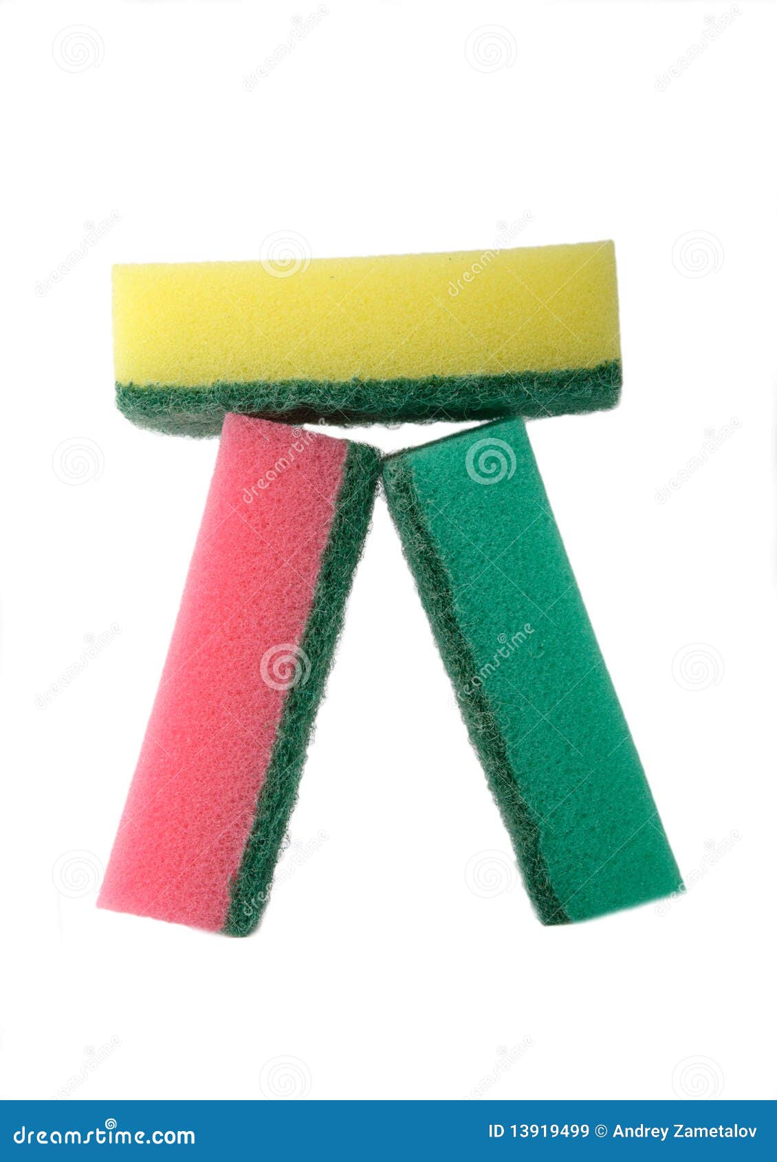 Three Sponges for Ware Washing Stock Image Image of interlacing