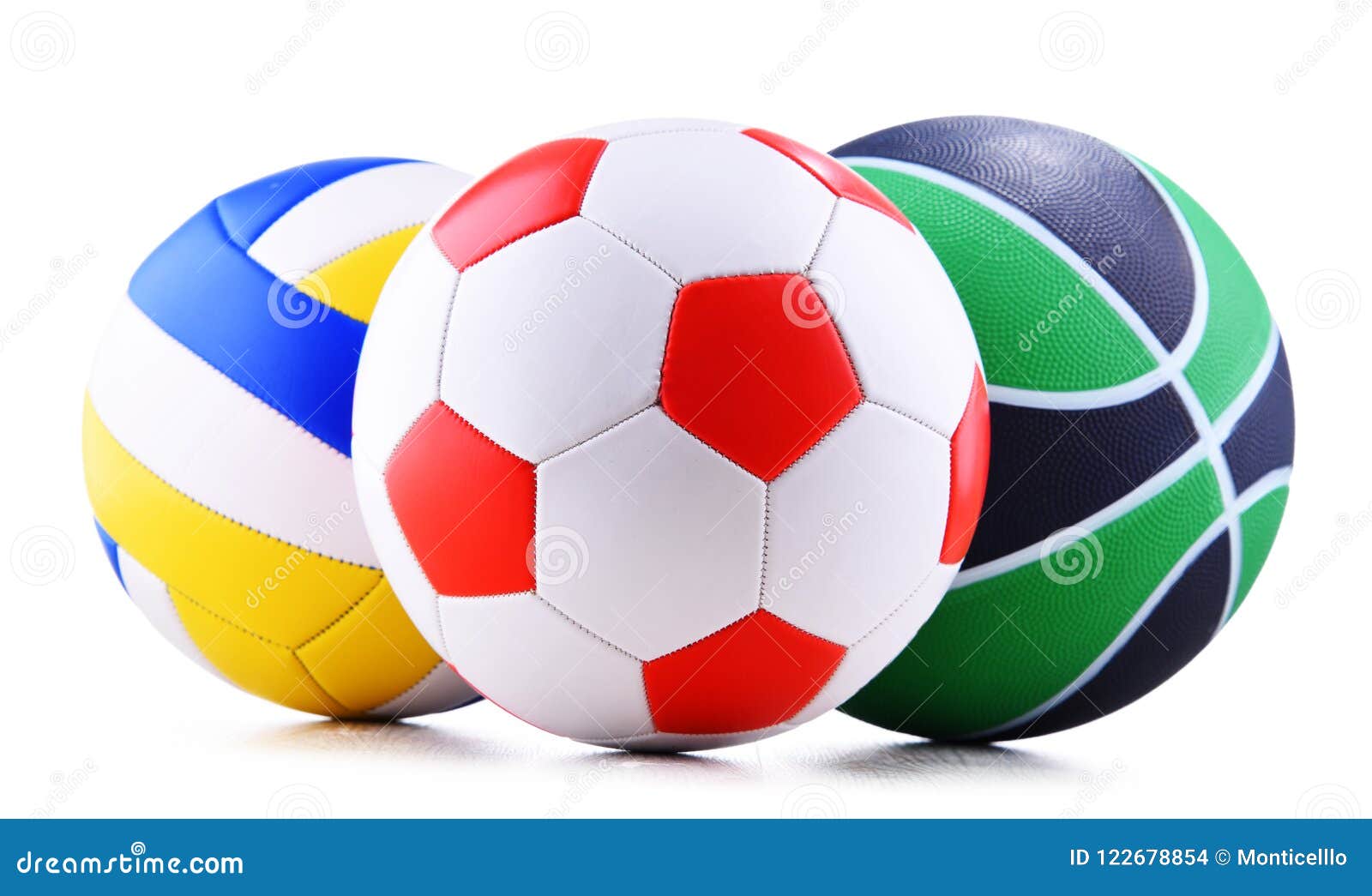 Three Sport Balls Over White Background Stock Photo - Image of ...