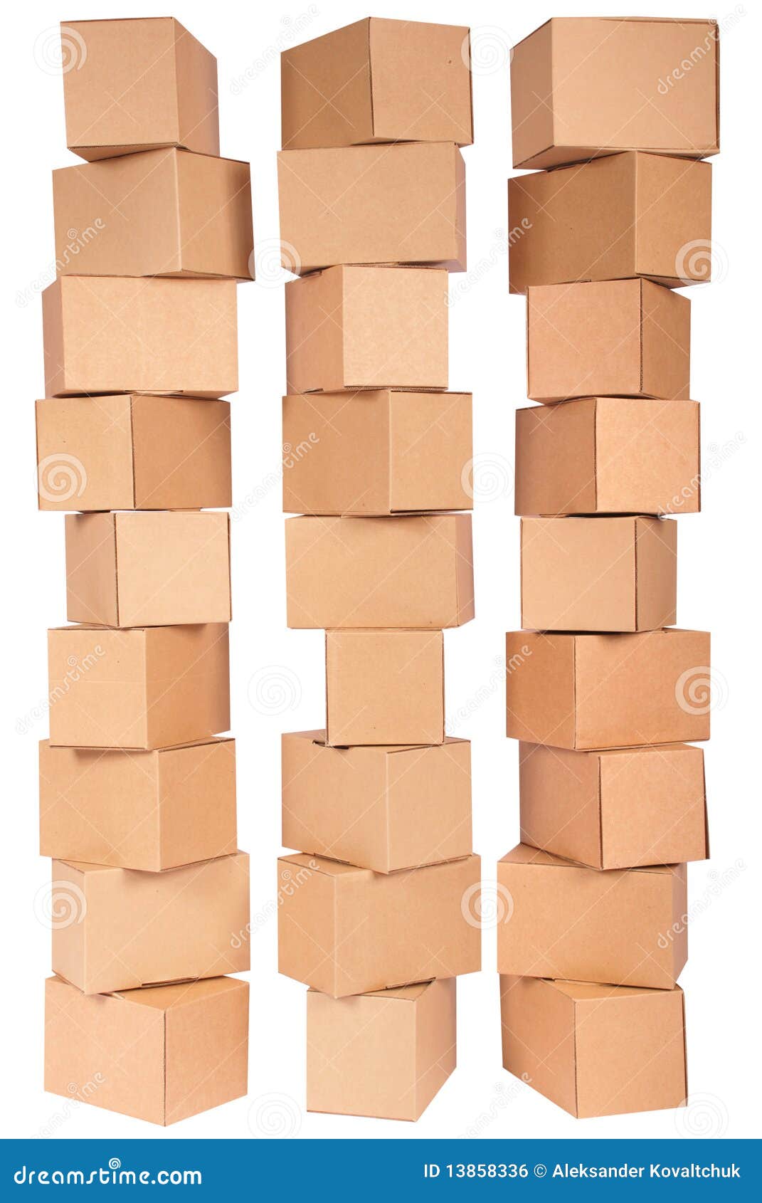 three stacked cardboard boxes stock photo image of storage carton
