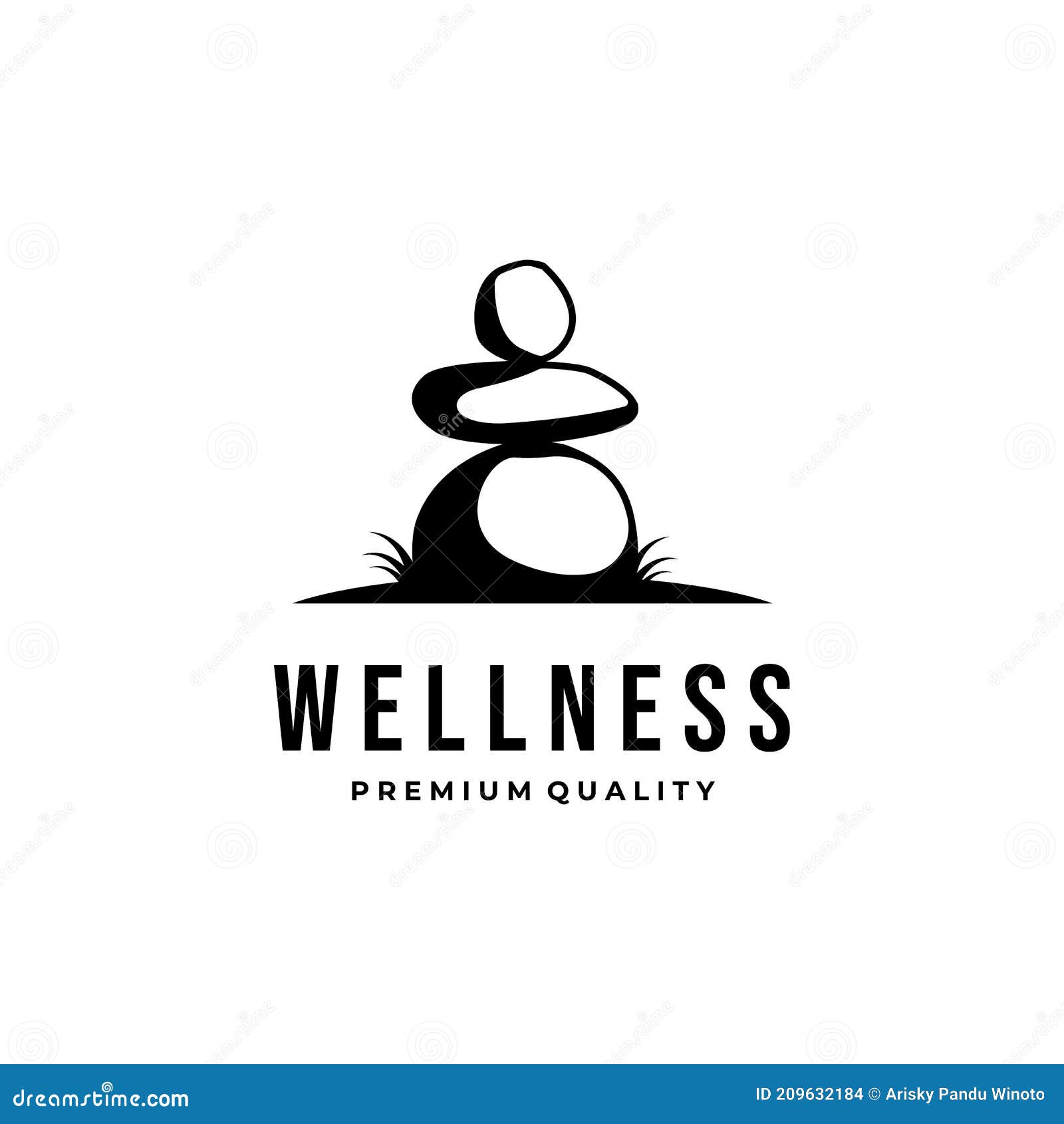 three stone logo wellness vintage minimalist  