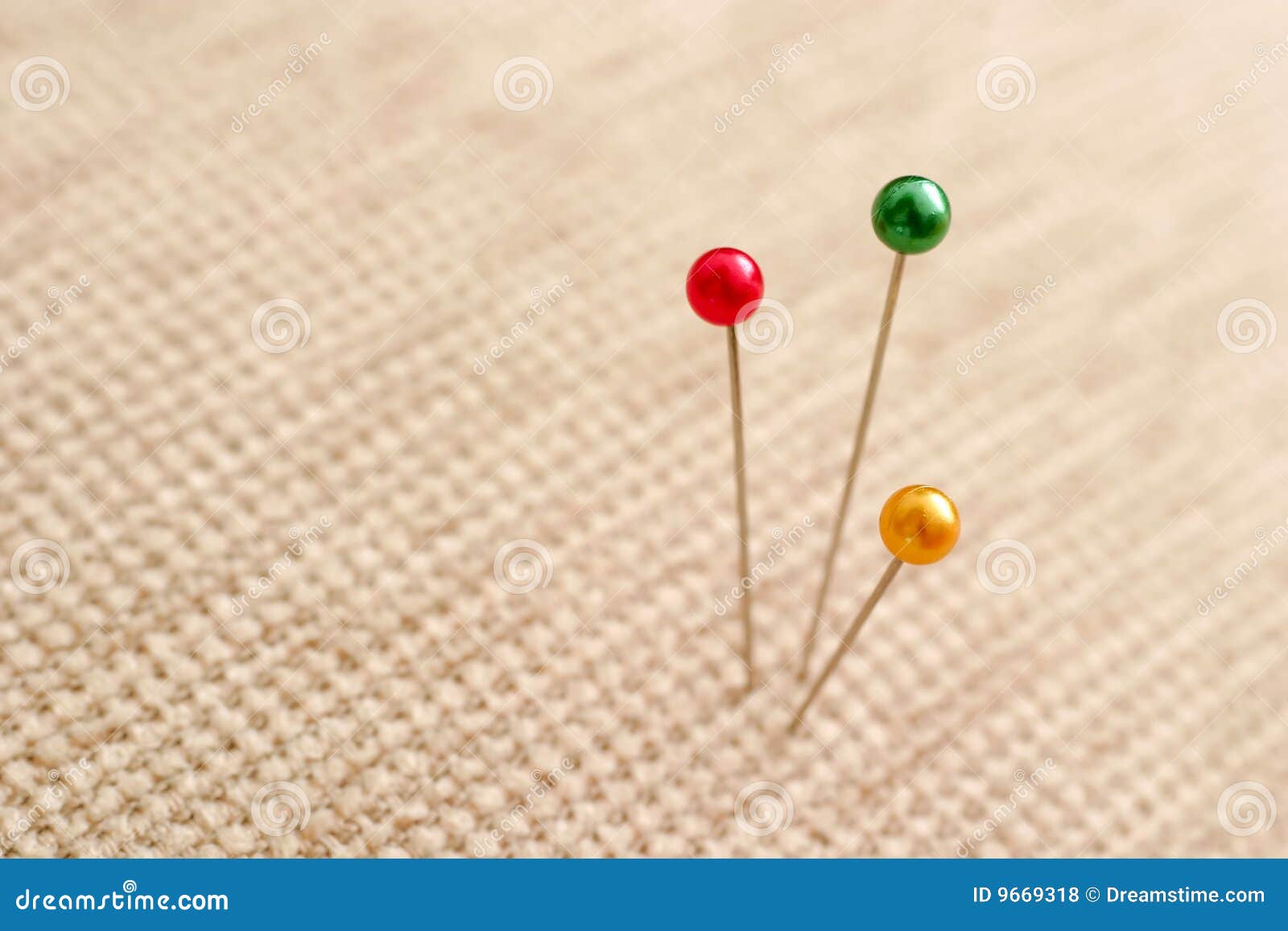 Three Straight Pins stock photo. Image of equipment, bead 9669318