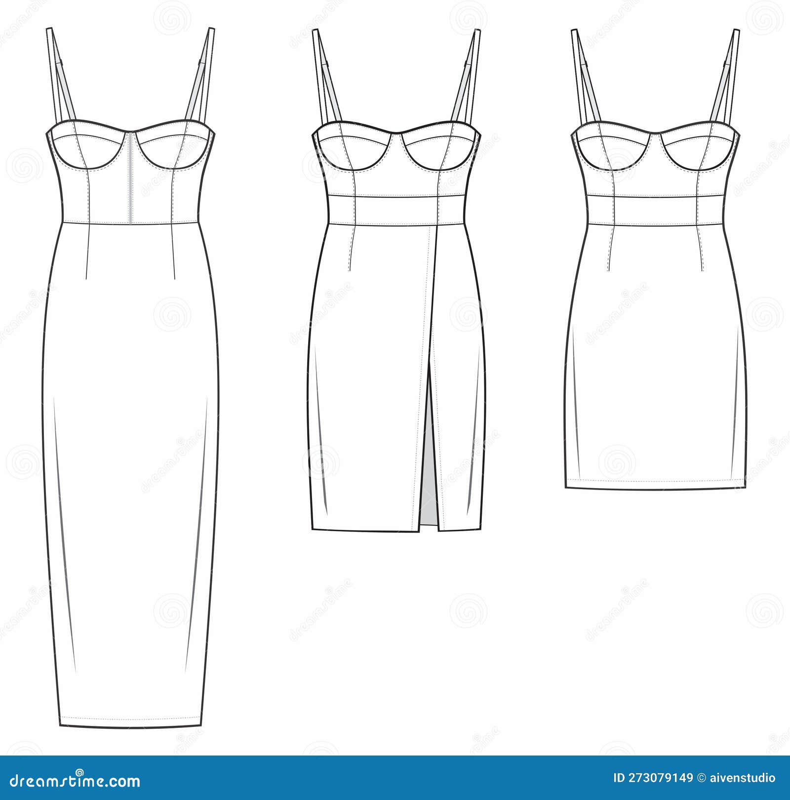 Template one shoulder dress illustration flat design outline template  clothing collection 5149418 Vector Art at Vecteezy